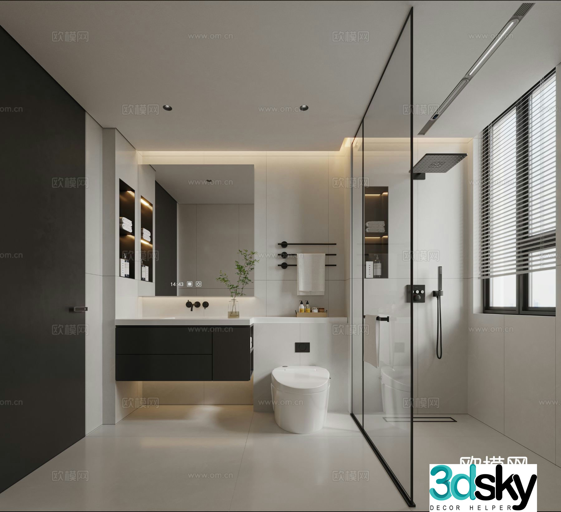Modern bathroom bathroom 3d model