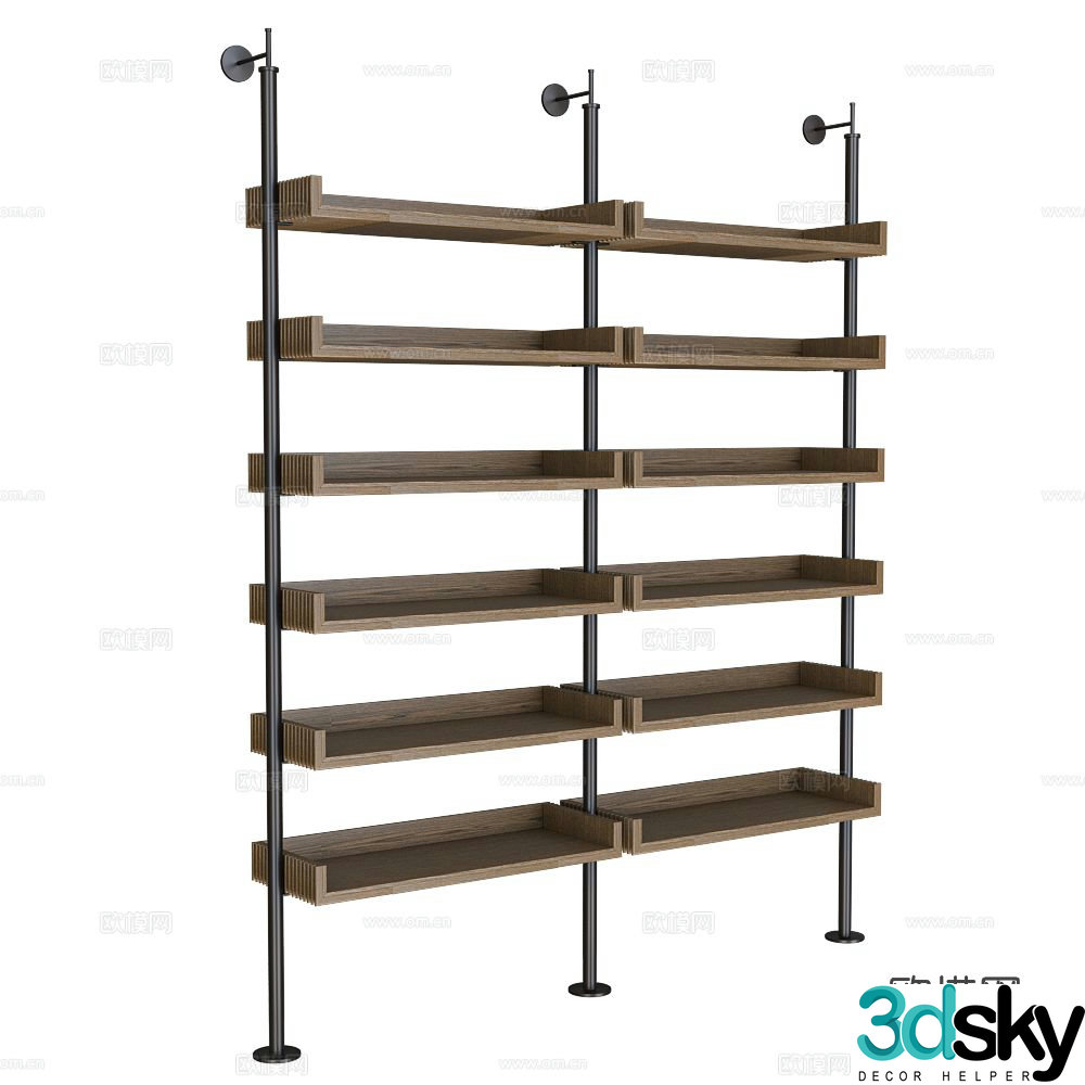Modern bookcase bookshelf 3d model