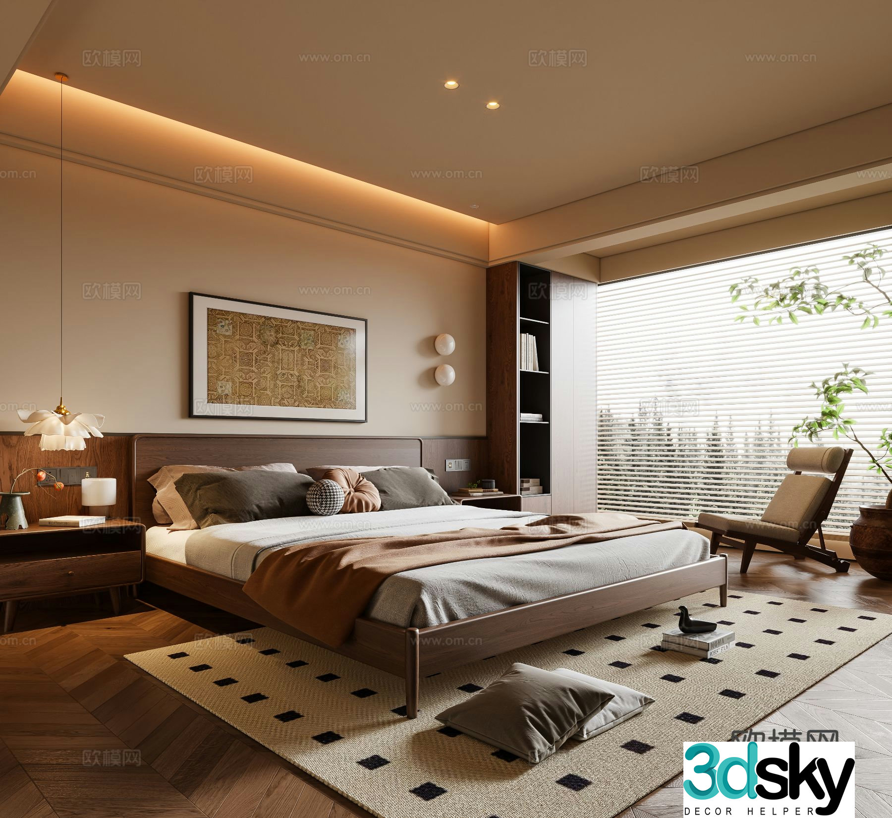 Medieval style bedroom master bedroom 3d model