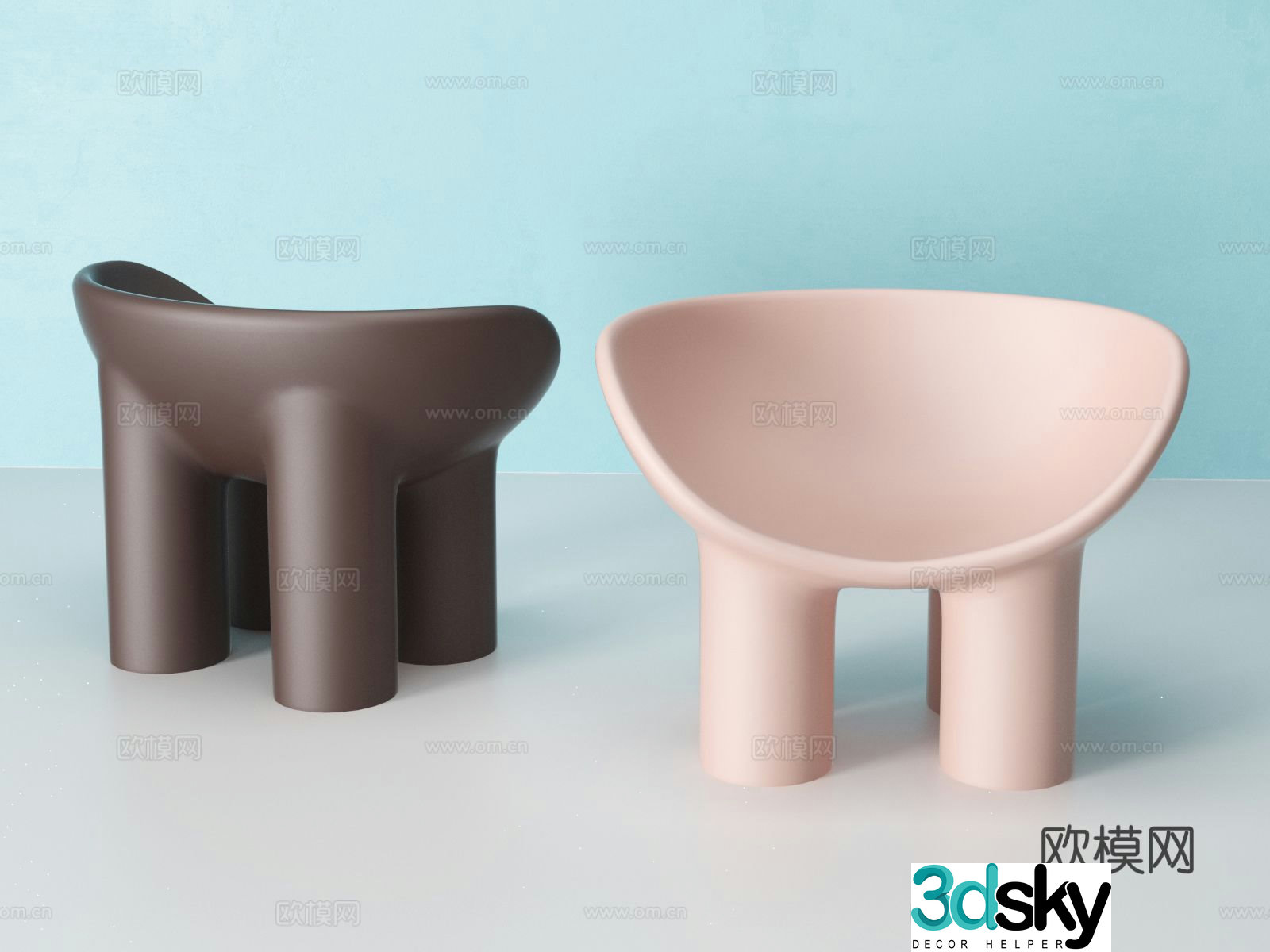 Driade minimalist leisure chair elephant chair 3d model