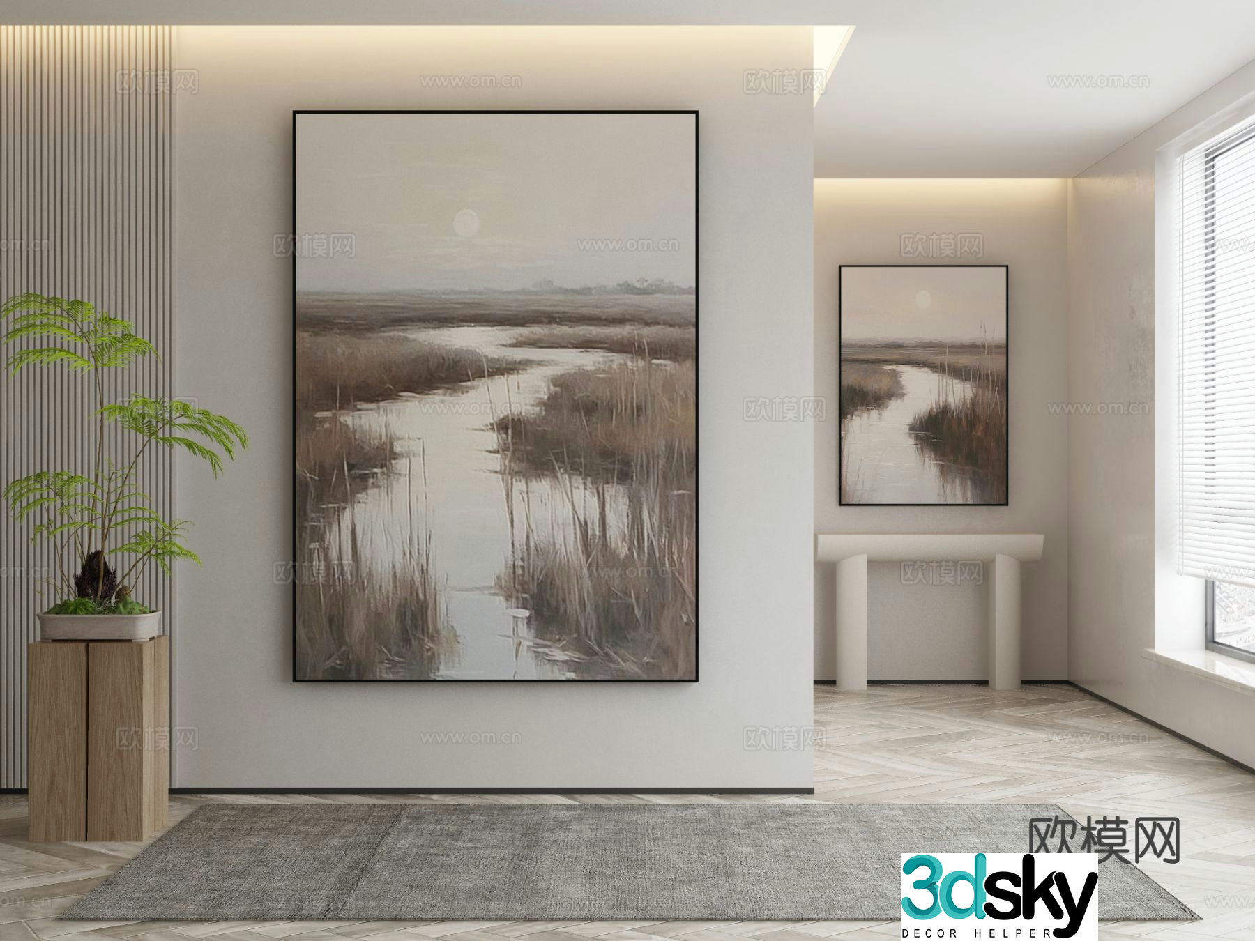 Decorative painting landscape painting hanging painting 3d model