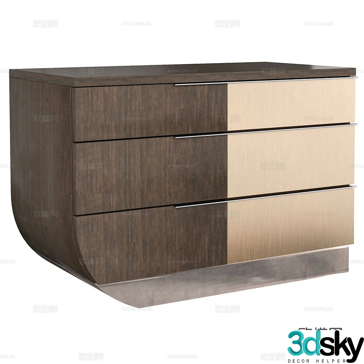 Modern chest of drawers side cabinet 3d model