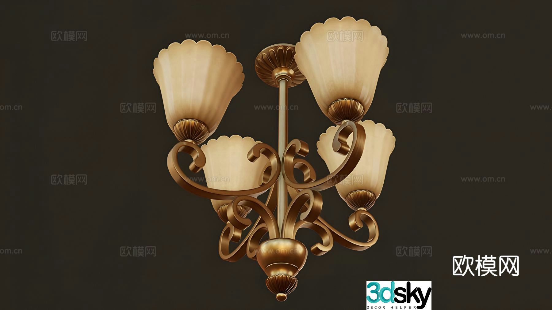 French chandelier dining room chandelier 3d model