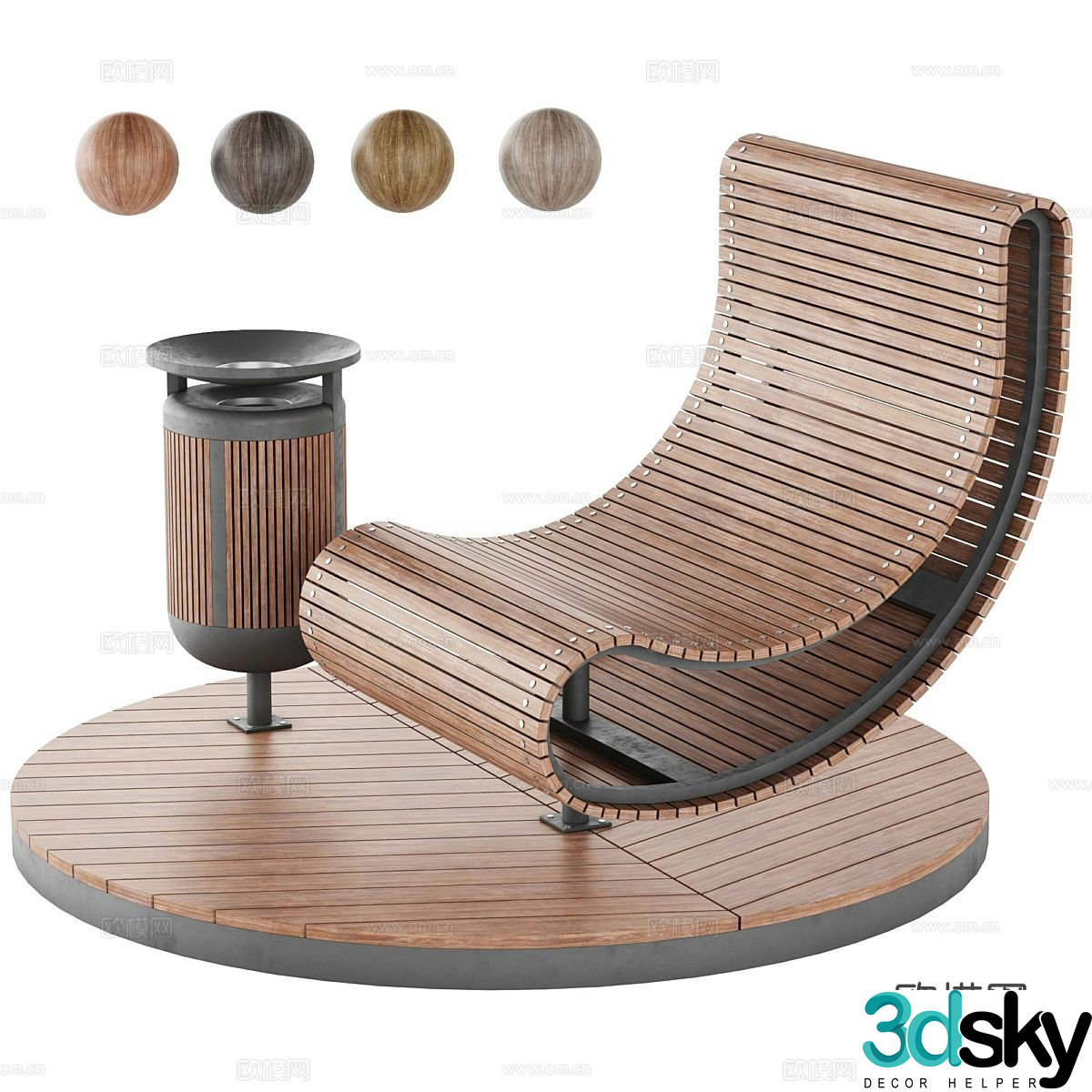 Outdoor chair leisure chair 3d model