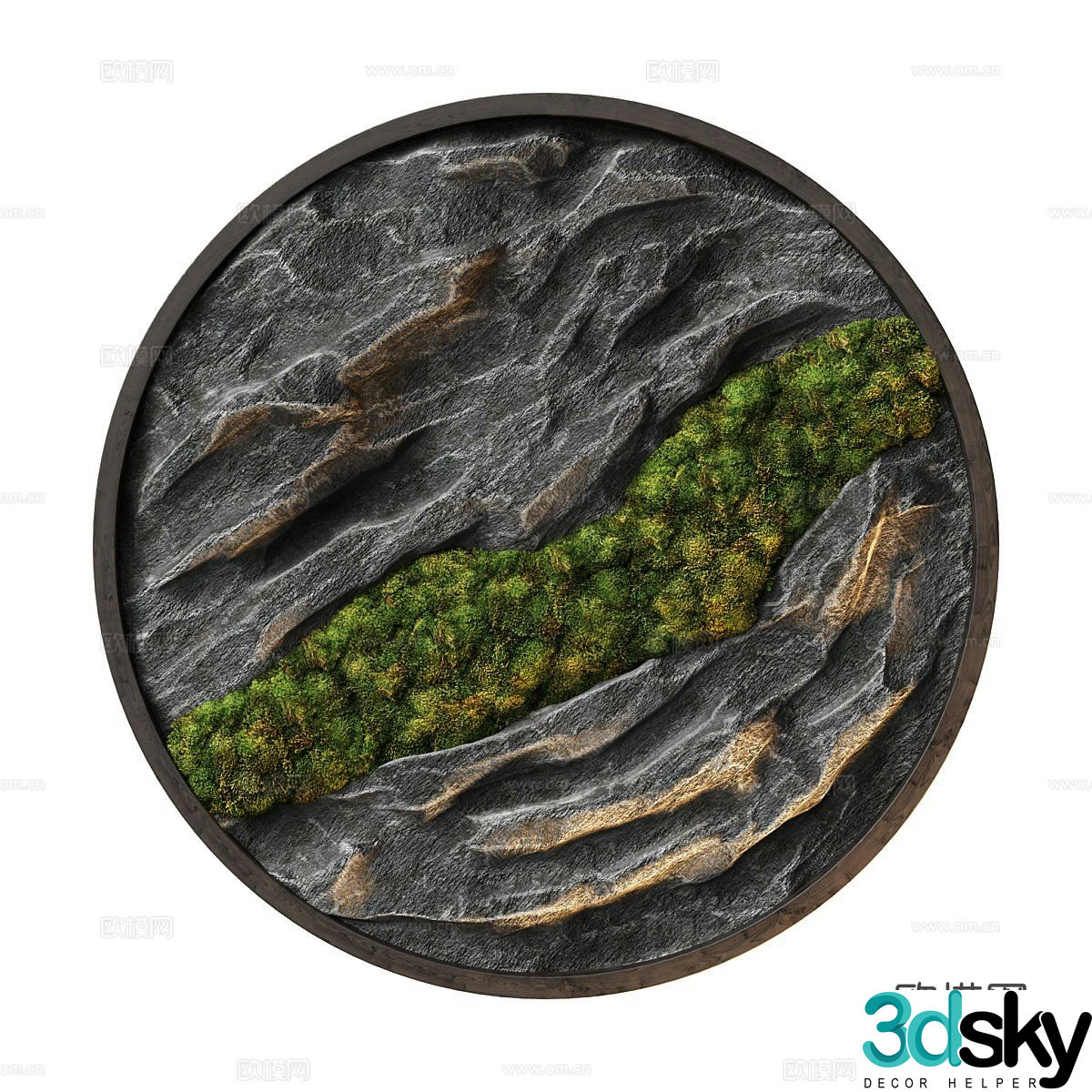 New Chinese style plant wall decoration 3d model