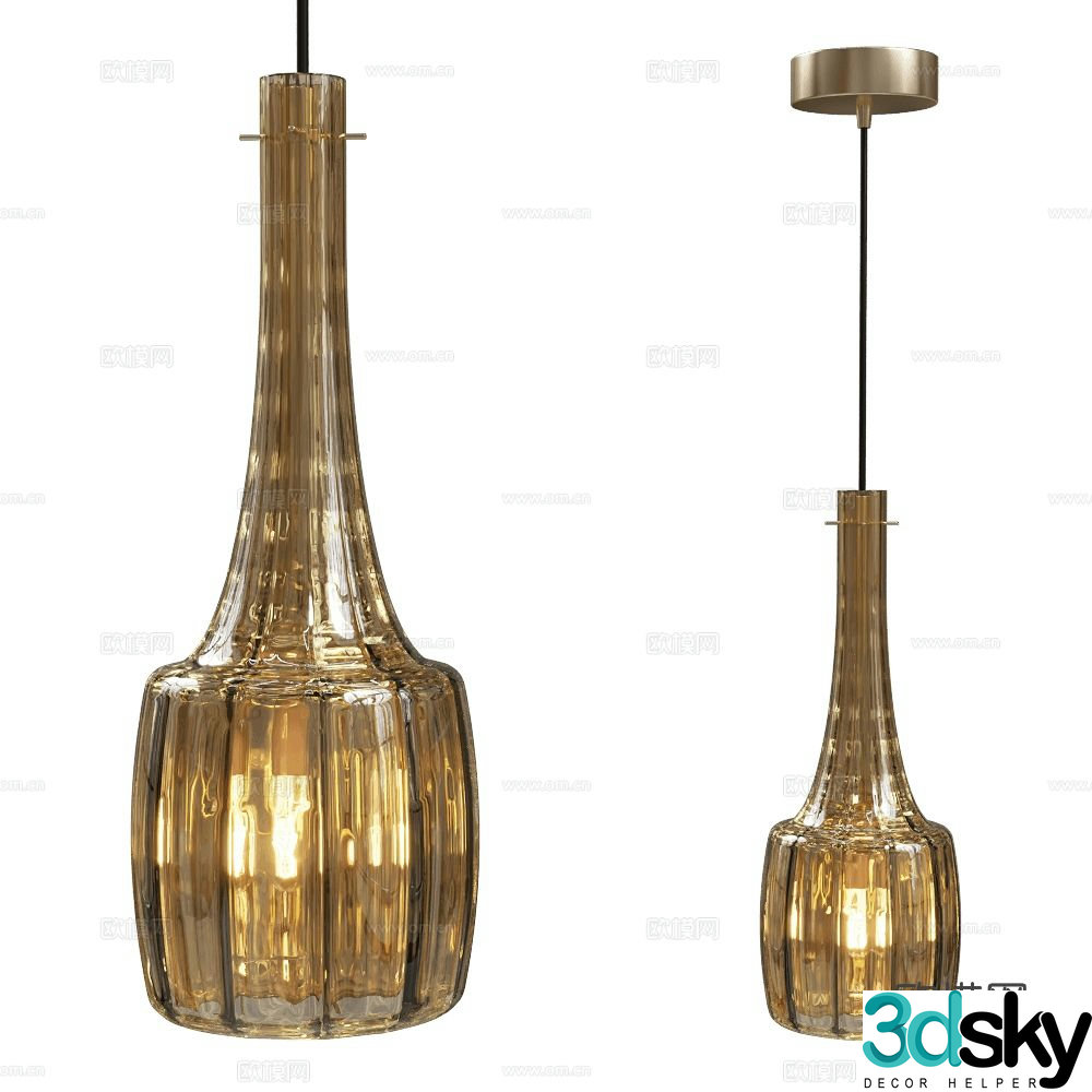 Italamp light luxury chandelier glass chandelier 3d model