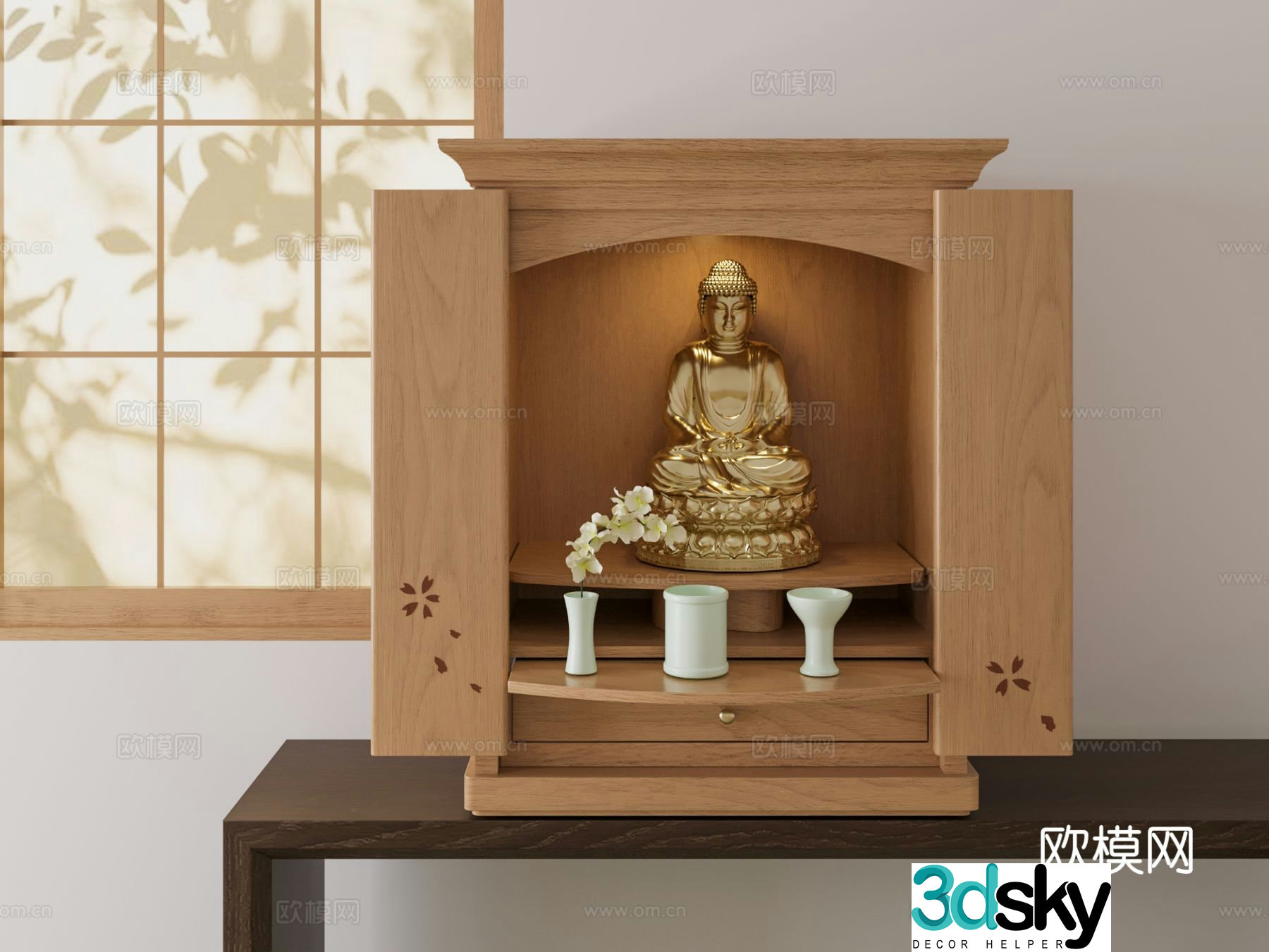 niche buddha statue 3d model