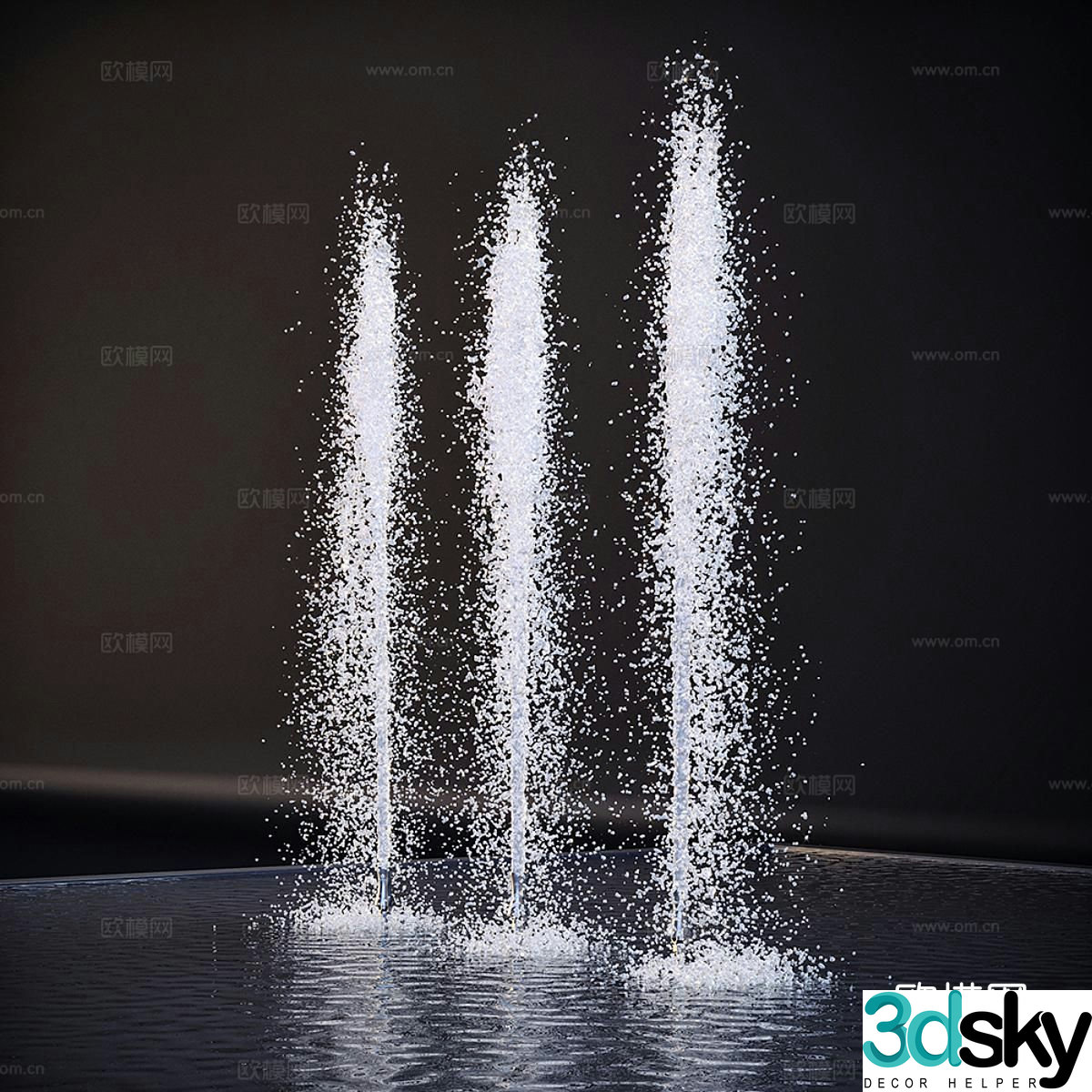 fountain water column water feature water curtain 3d model