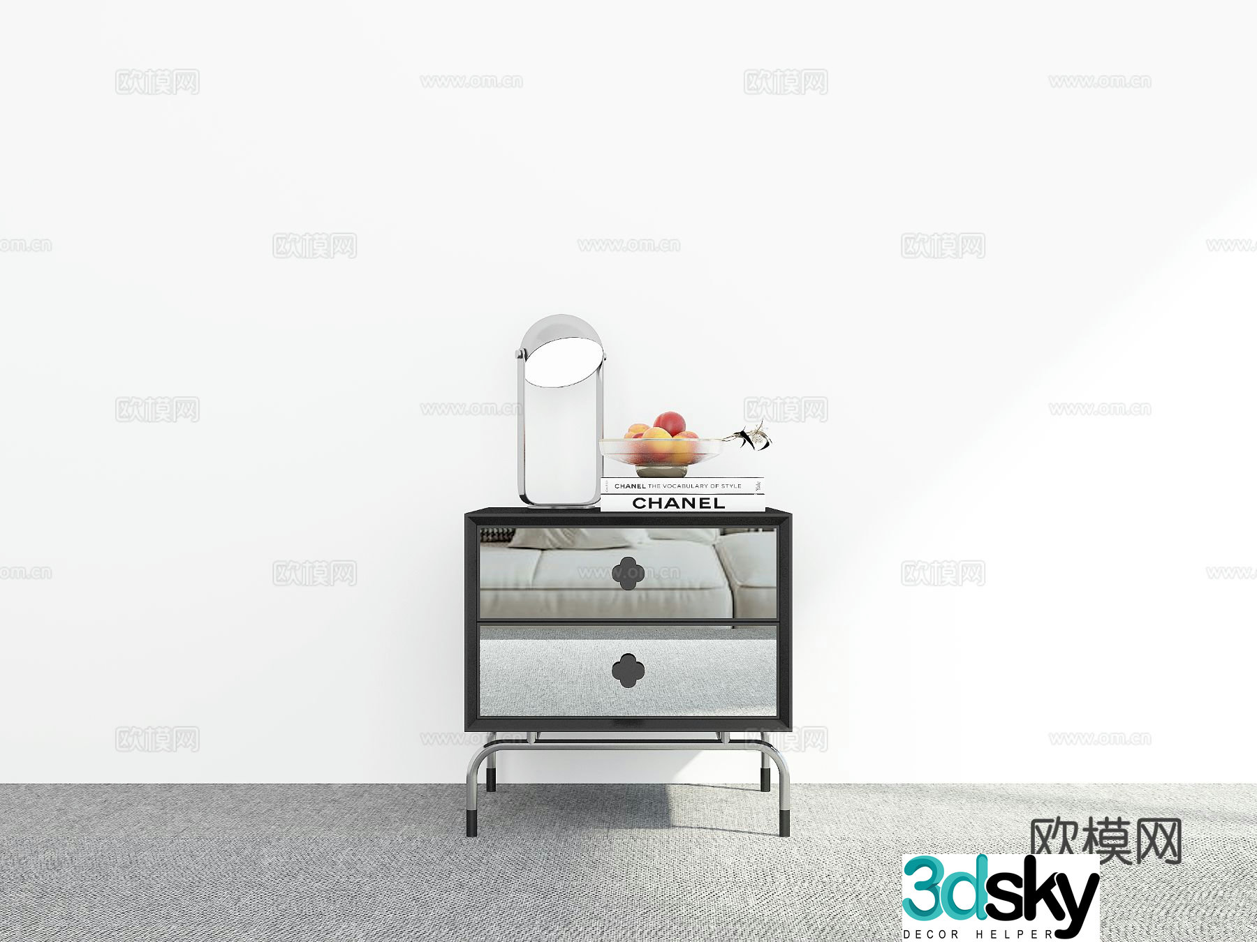 Modern bedside table 3d model