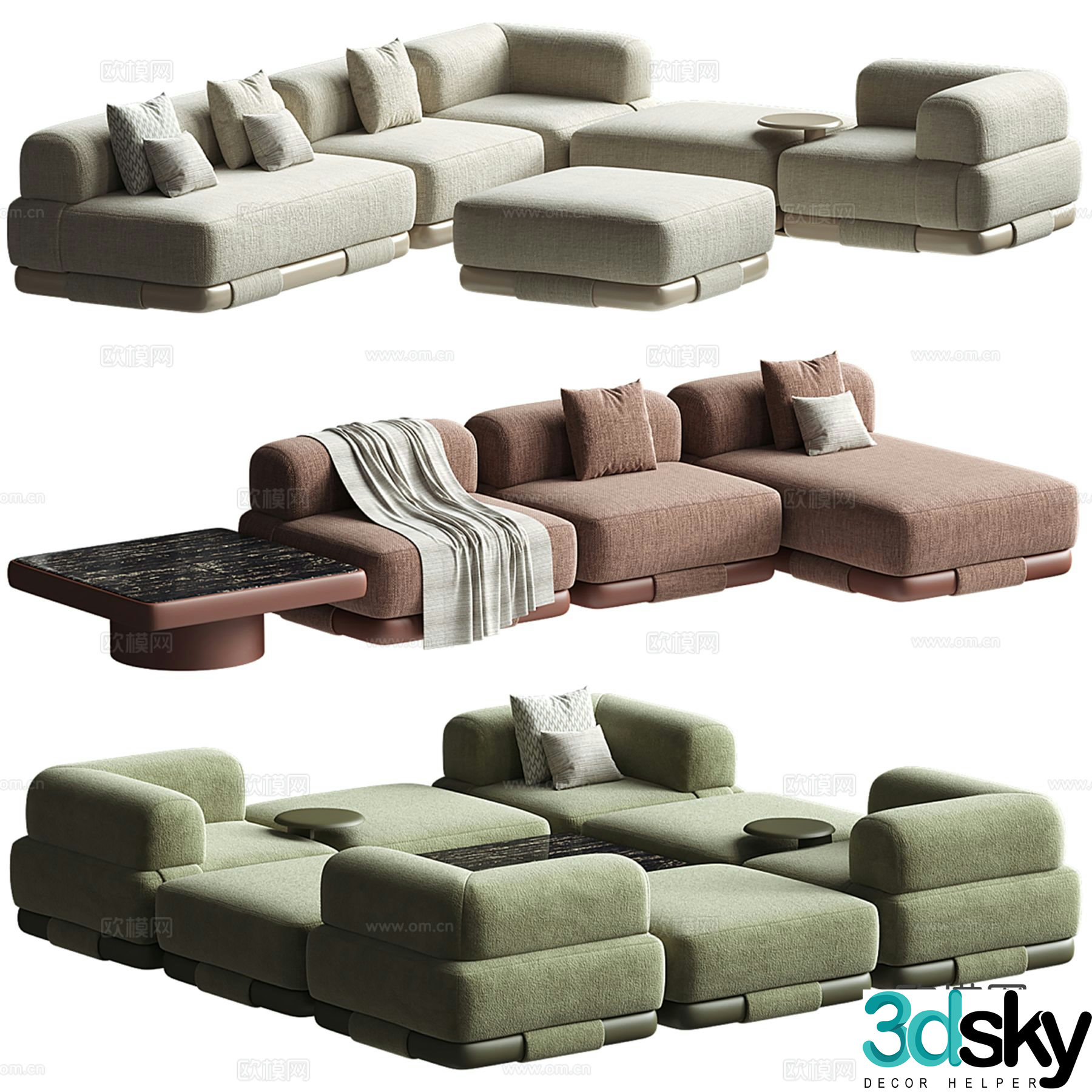 INSULA modular sofa multi-person sofa 3d model
