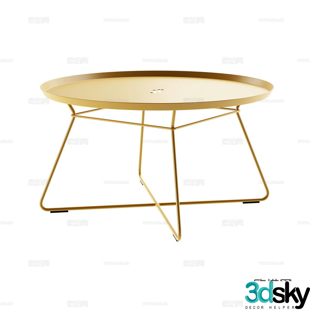 Freifrau light luxury coffee table metal coffee table 3d model