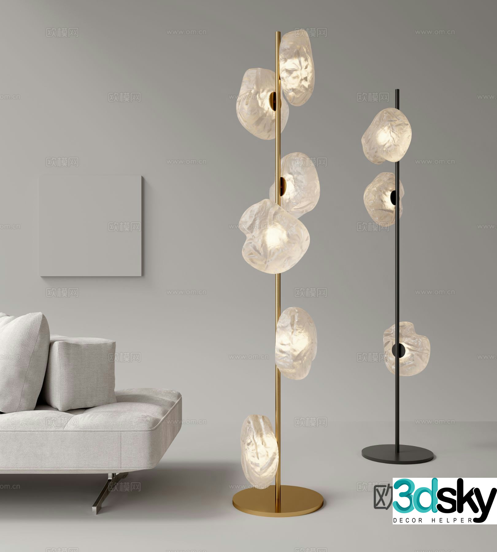 Light luxury floor lamp 3D model