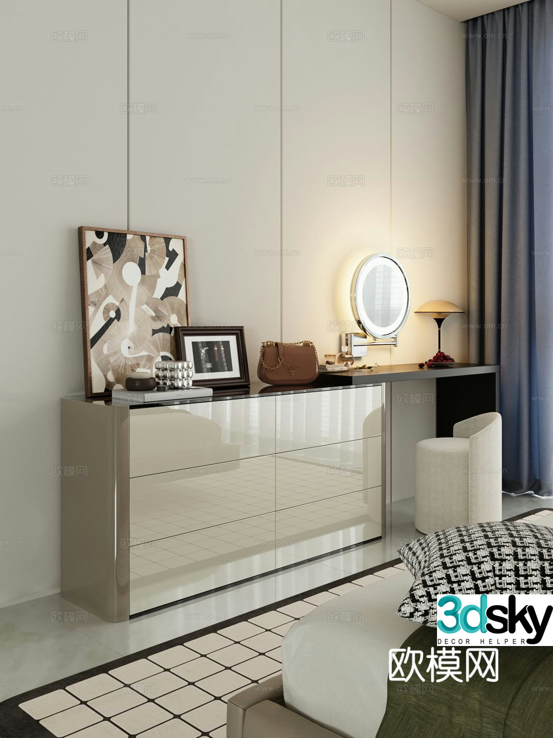 Modern dressing table 3d model