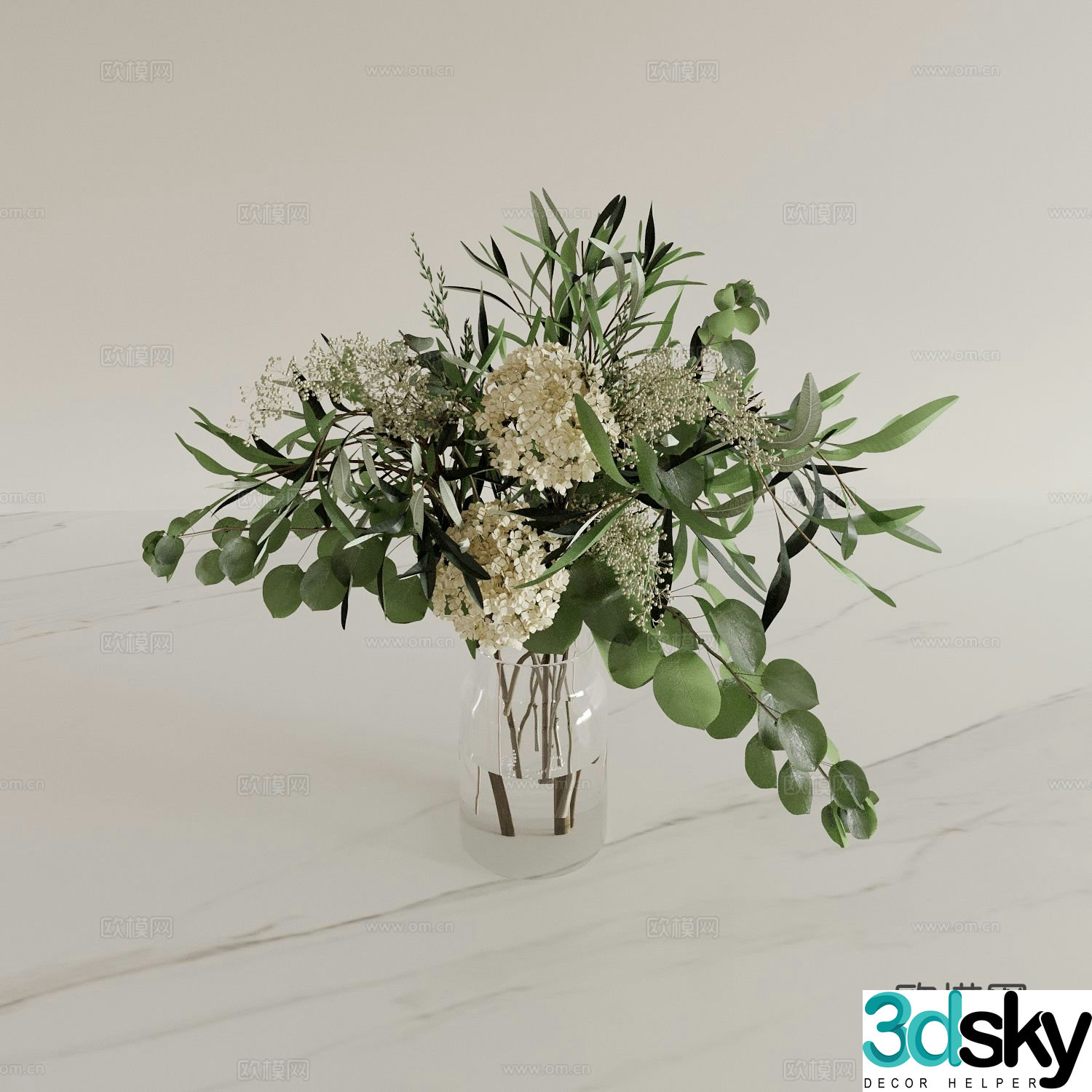 vase floral arrangement flowers flower arrangement 3d model