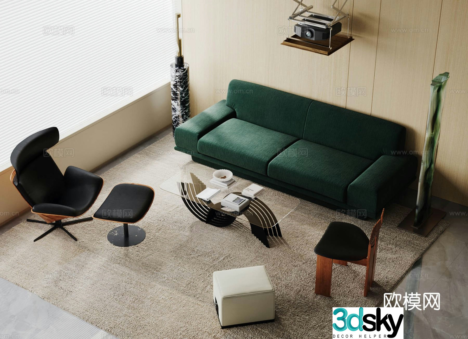 Medieval style modular sofa 3D model
