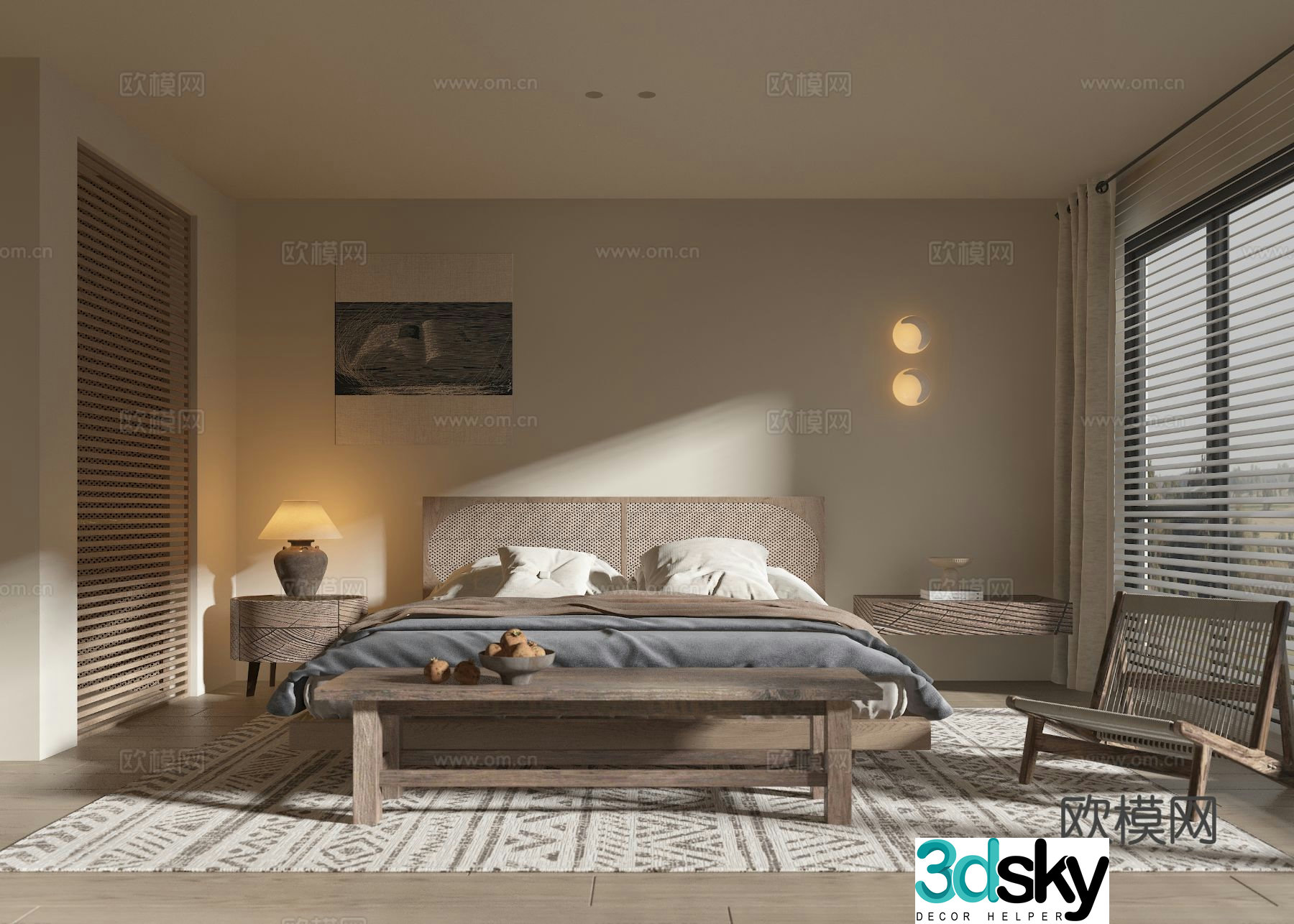 Medieval style bedroom master bedroom 3d model