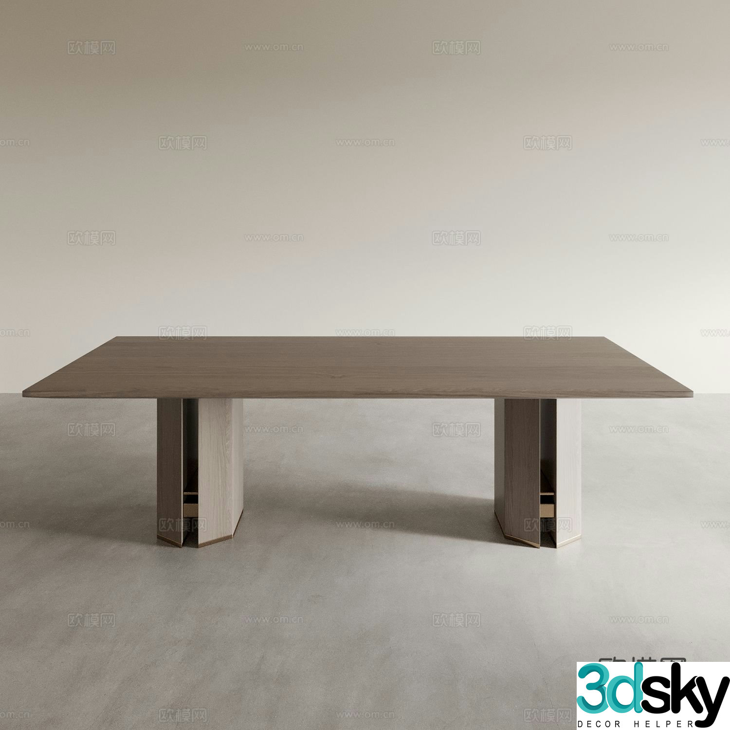 Dining table long table square table 3d model