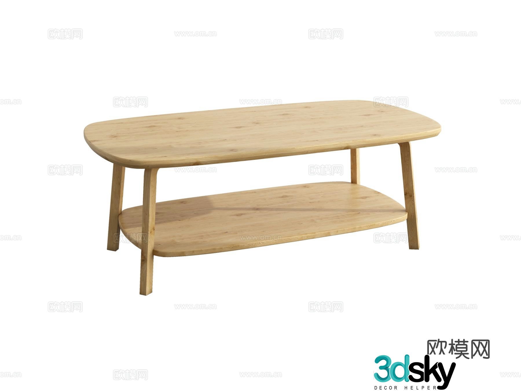 Nordic coffee table solid wood coffee table 3d model