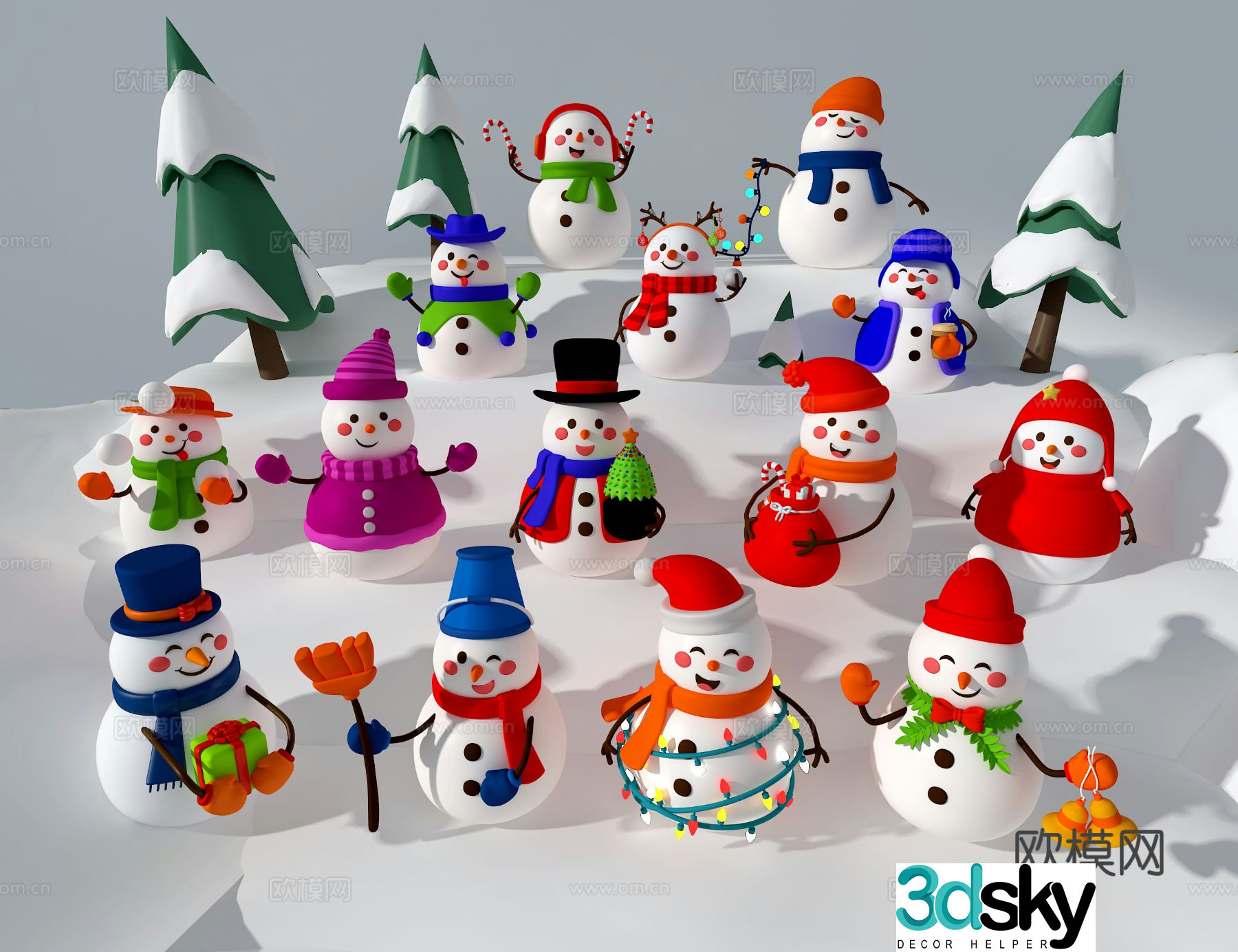 Christmas snowman 3d model