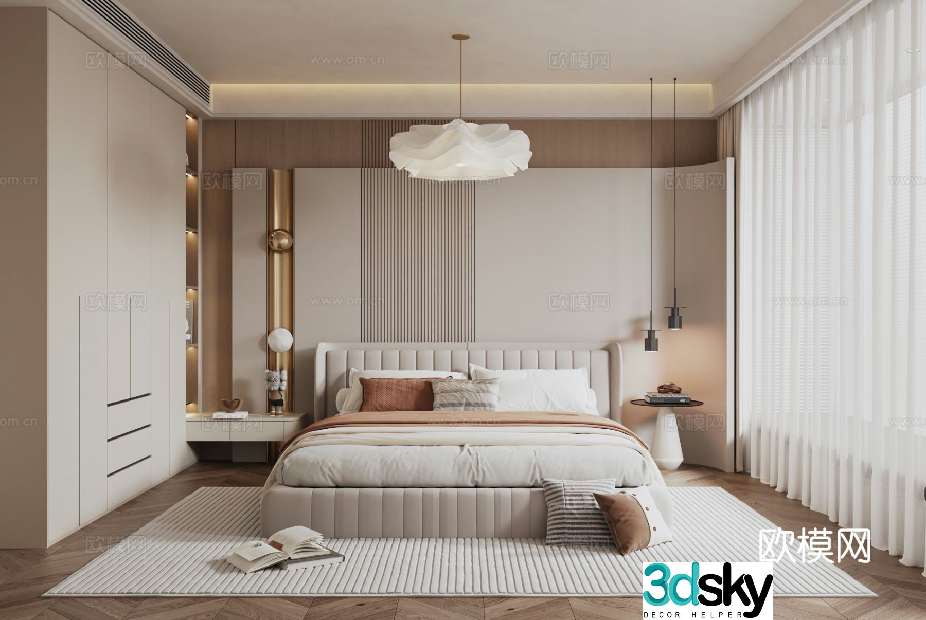 Modern bedroom master bedroom 3d model