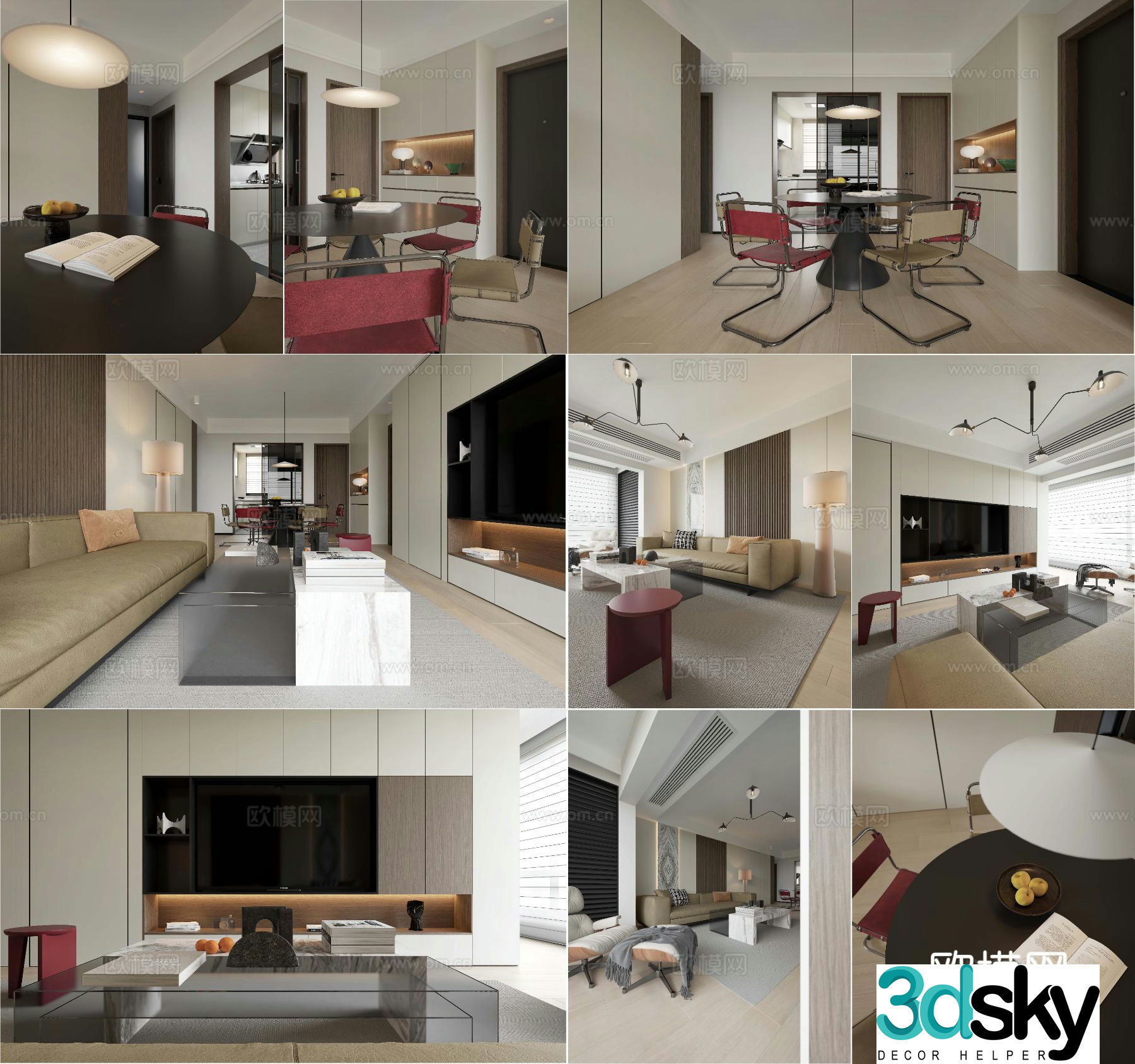 Modern guest restaurant 3d model