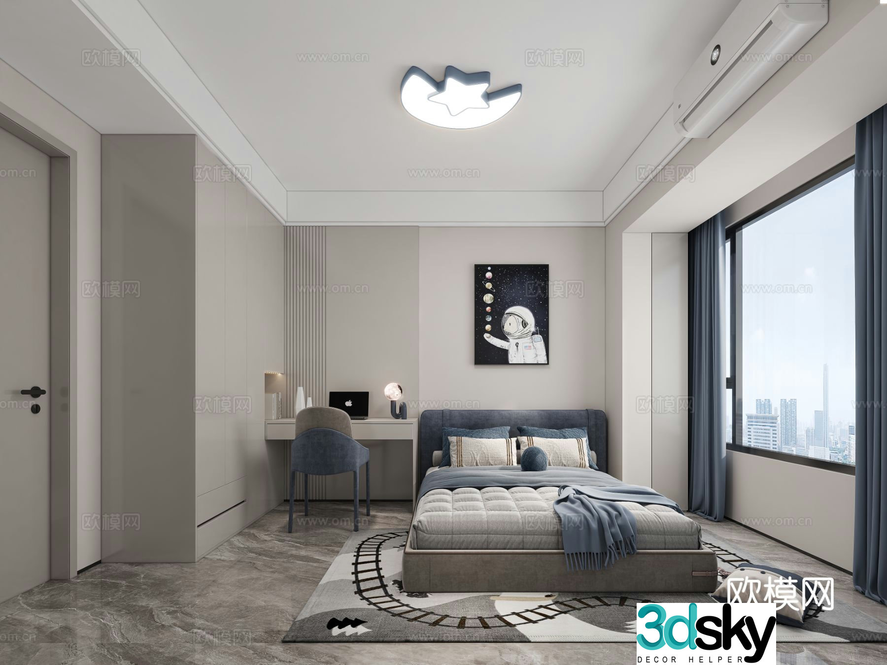 Modern children’s room boy’s room kid’s room 3d model