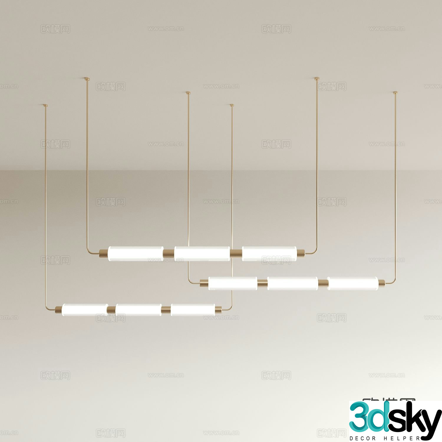 Light luxury chandelier restaurant chandelier 3d model