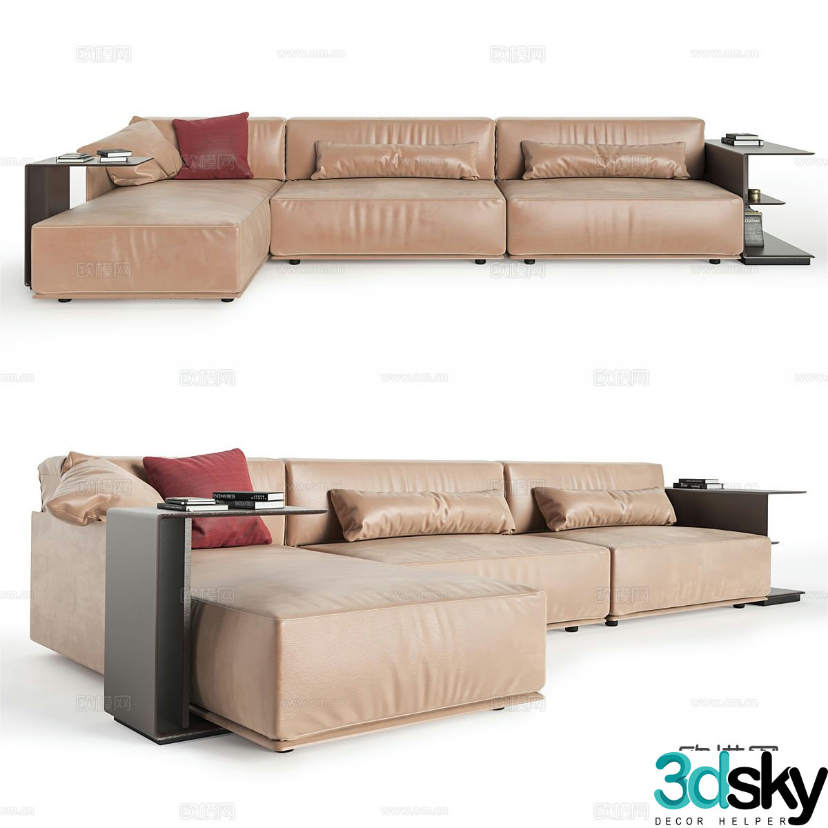 Poltrona Frau three seater sofa corner sofa 3d model