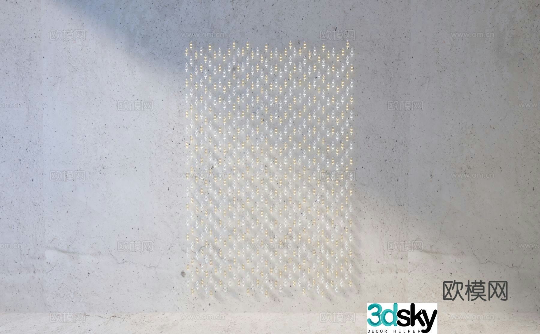 Bead curtain wall decoration hanging decoration 3d model