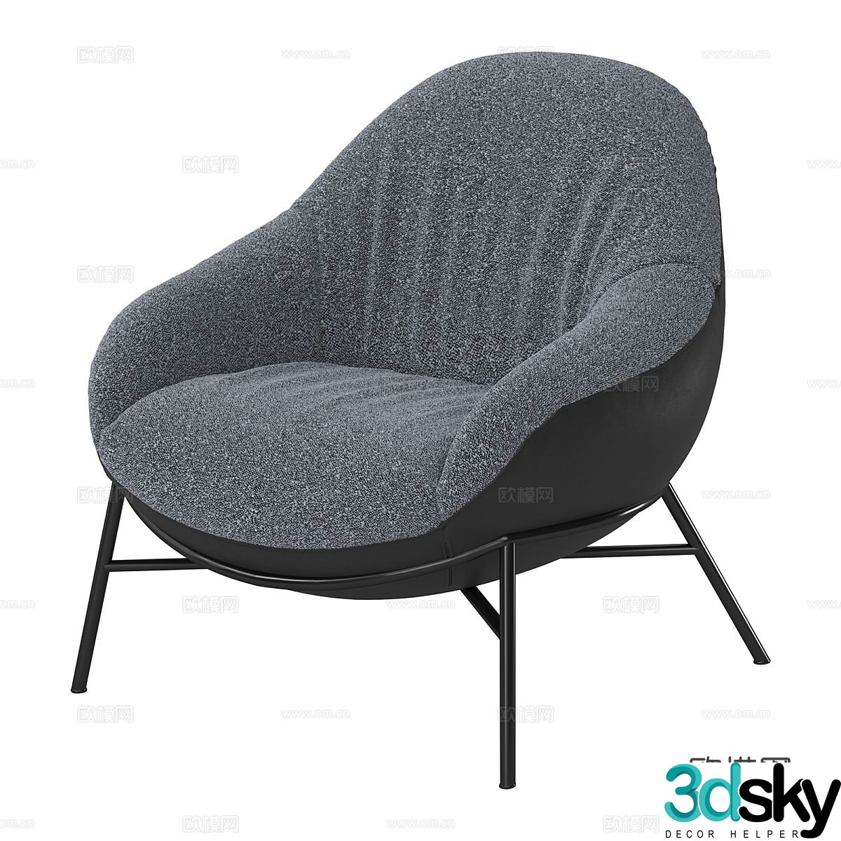 Single sofa armrest sofa 3d model
