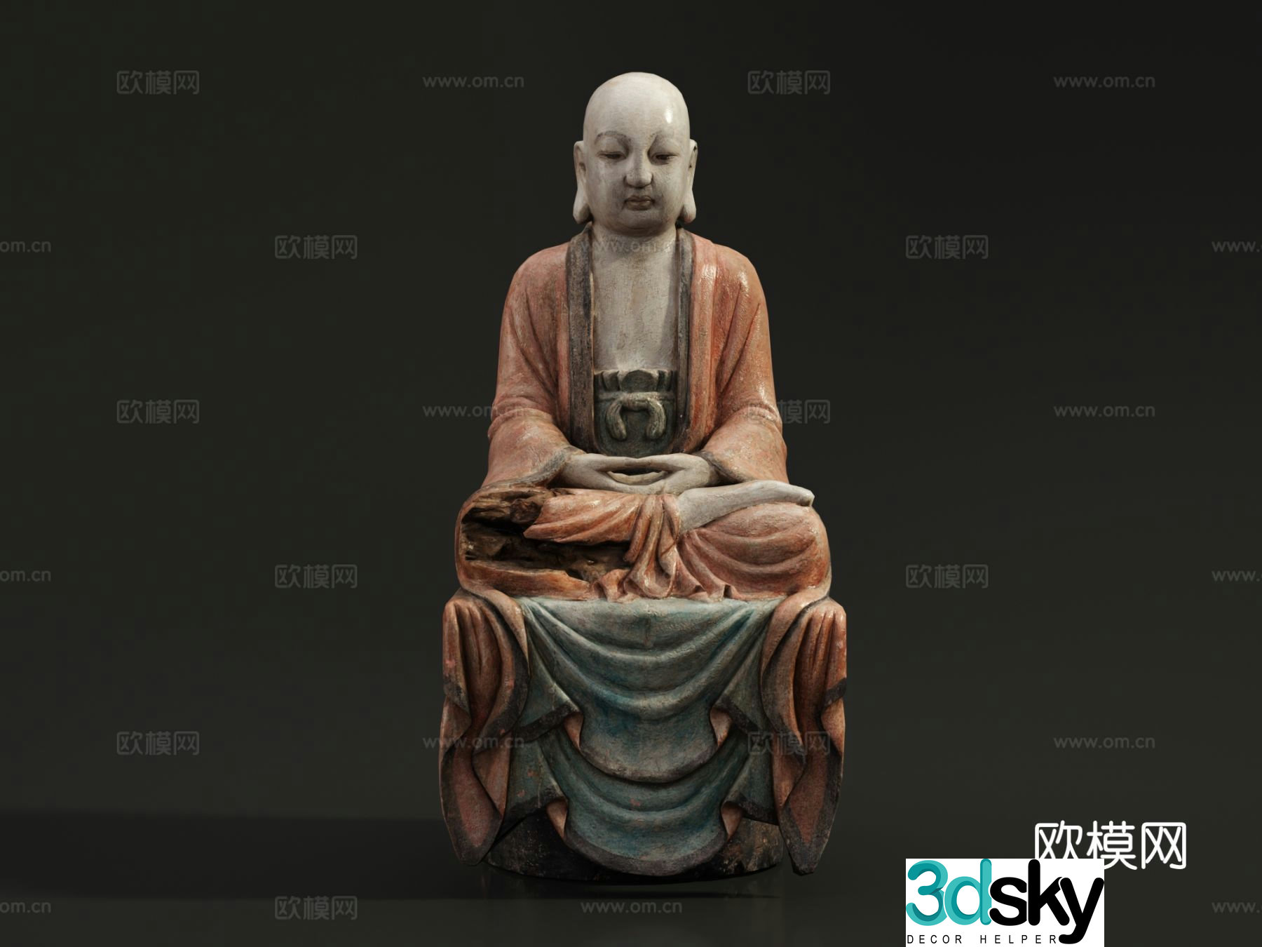 Buddha sculpture Xuanzang monk 3d model