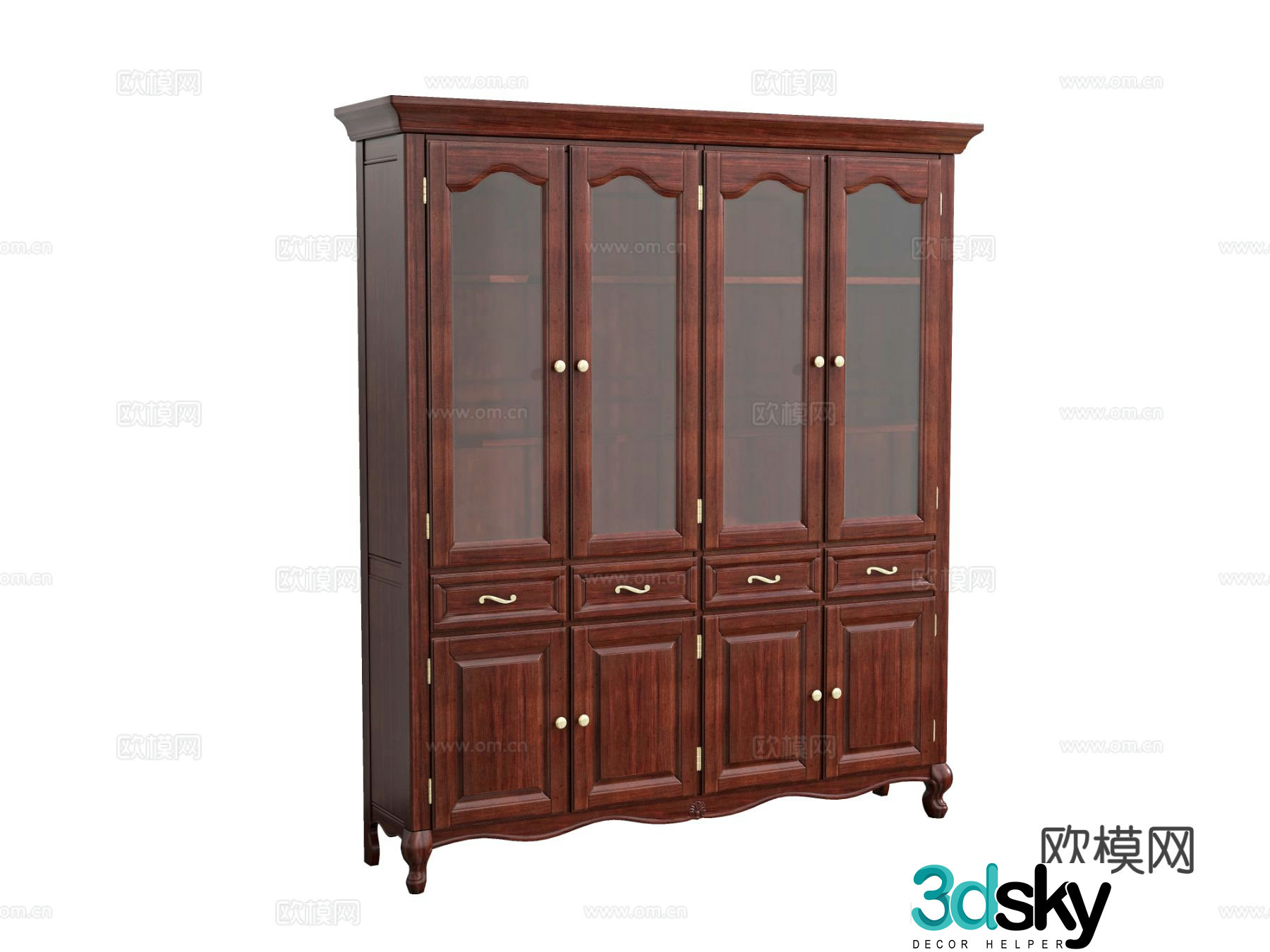 Simple European wardrobe 3D model