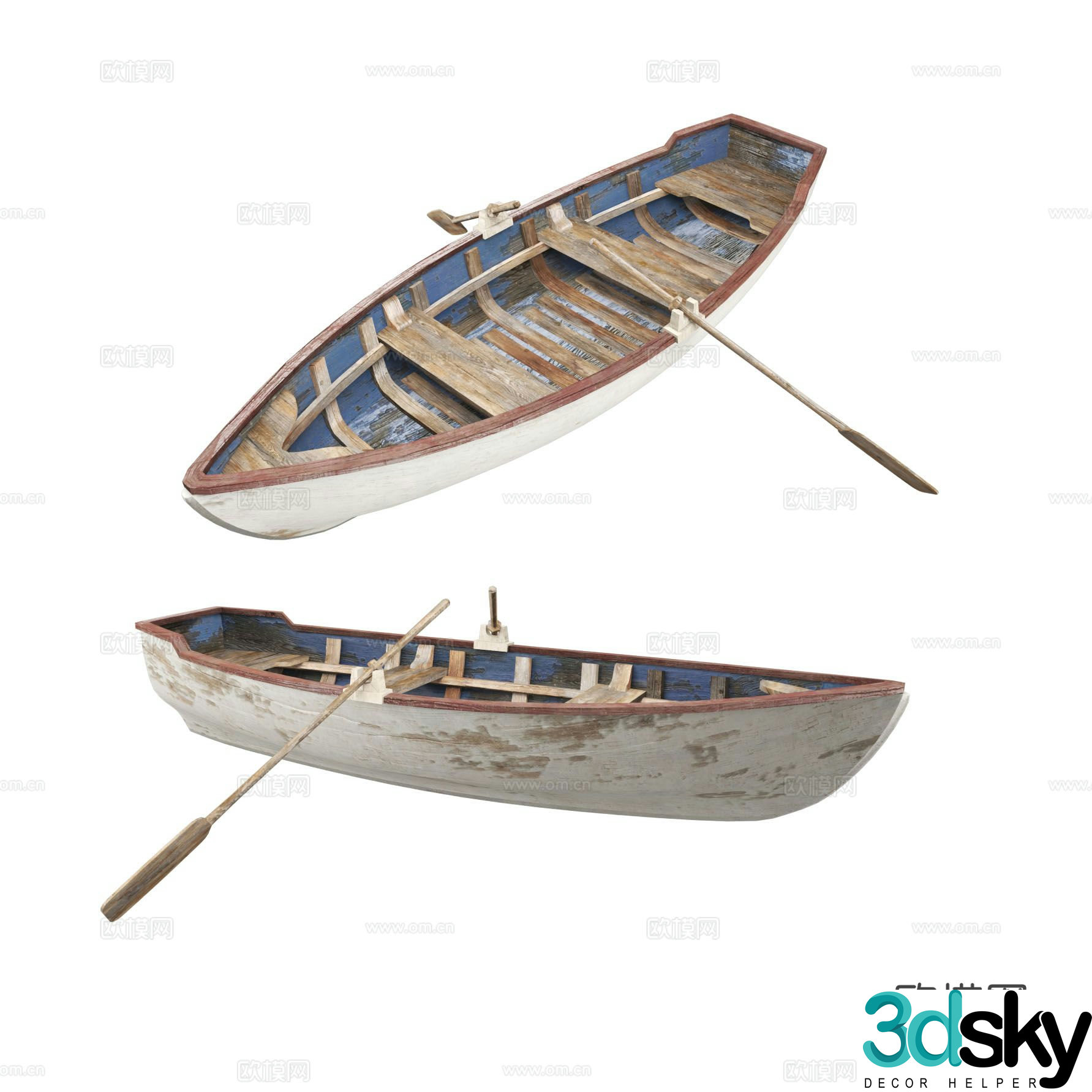 wooden boat boat vessel fishing boat 3d model