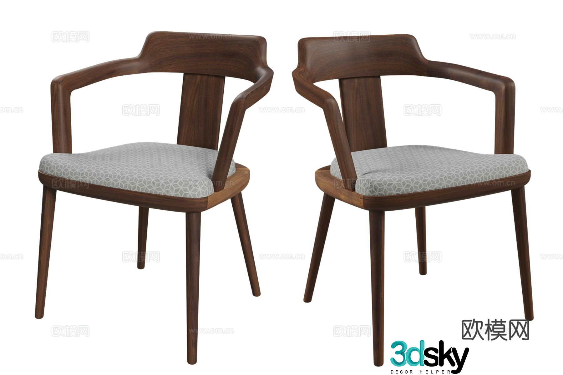 Nordic chair dining chair 3d model