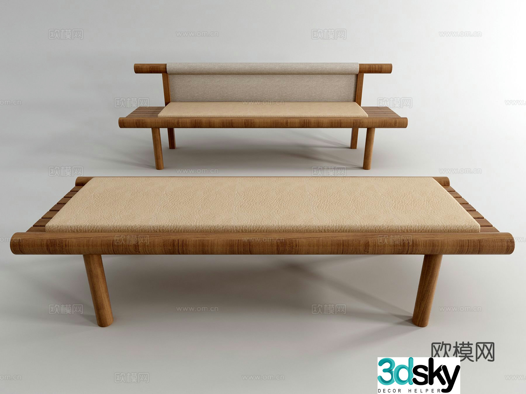New Chinese style stool bench bench 3d model