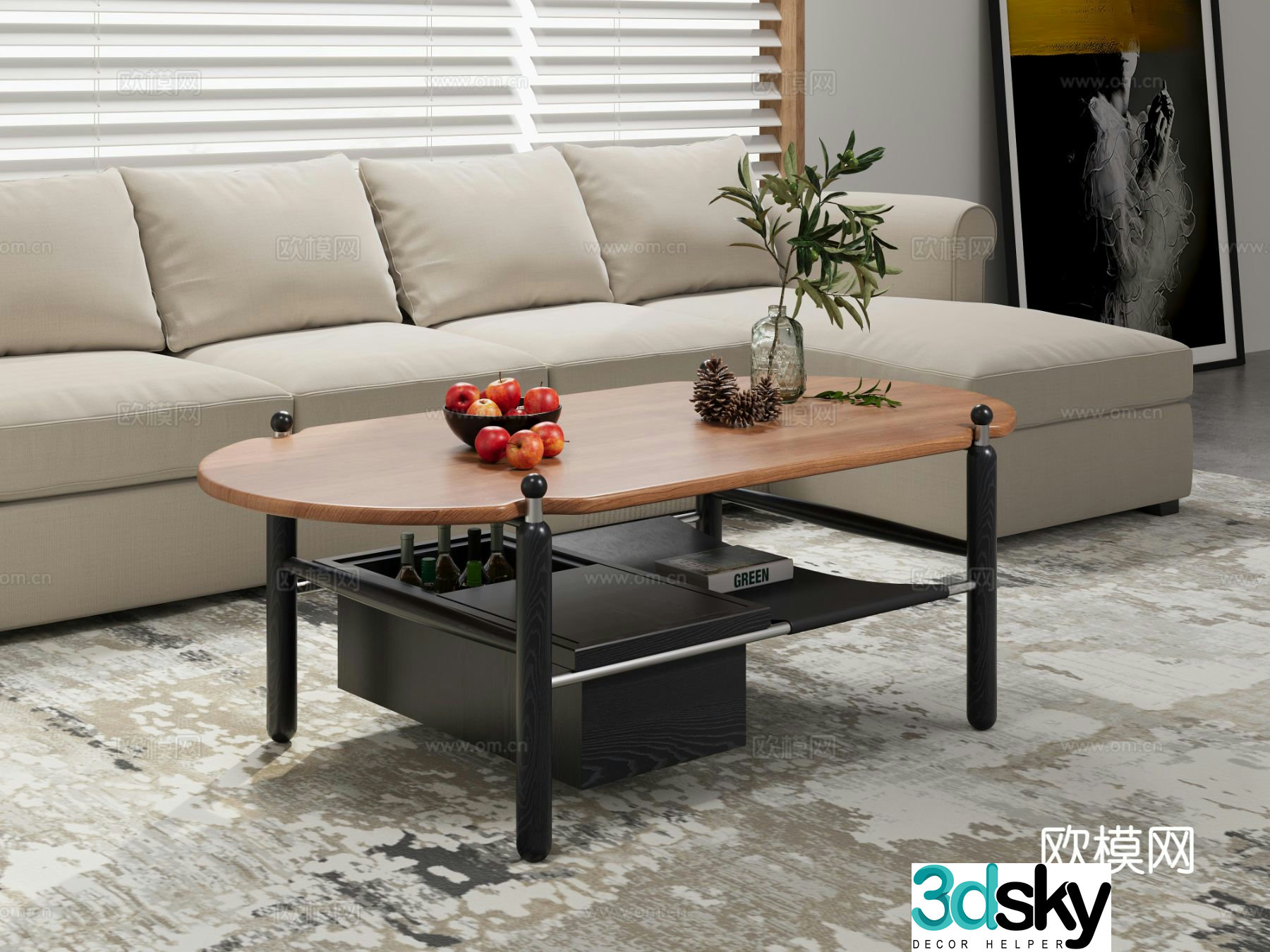 Medieval style coffee table 3D model