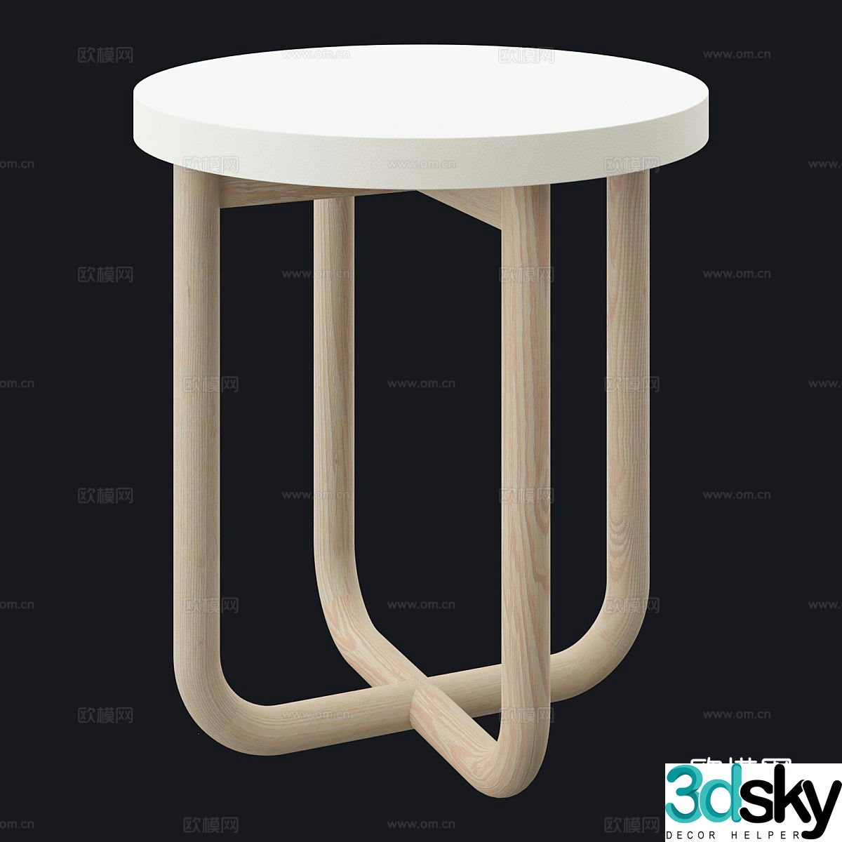 Nordic corner table side table round table table table 3D model