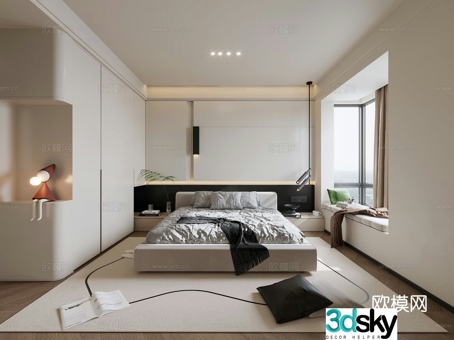 Modern bedroom master bedroom 3d model