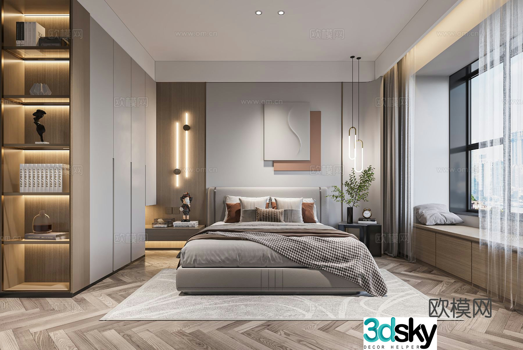 Modern bedroom master bedroom 3d model