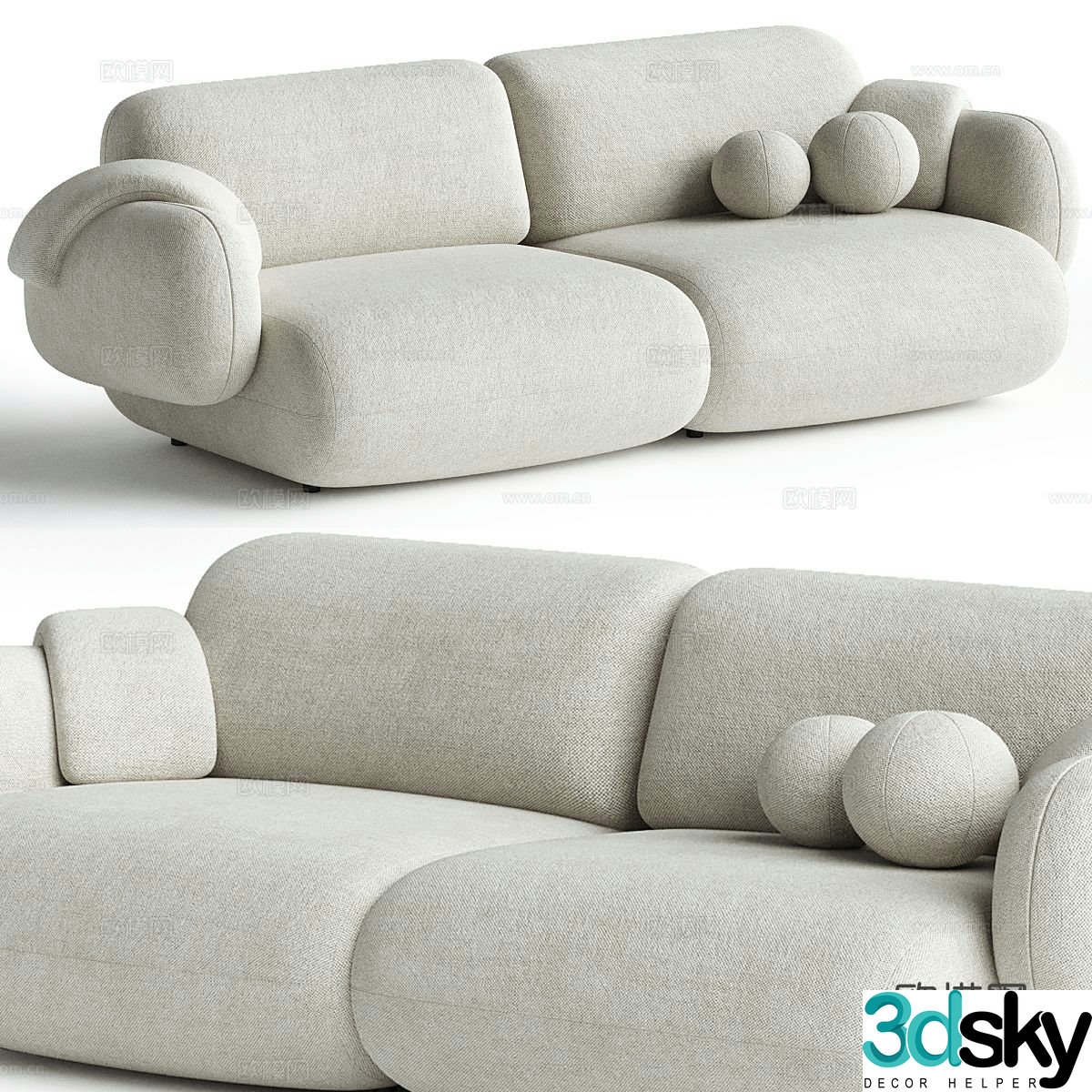 Double sofa 3d model