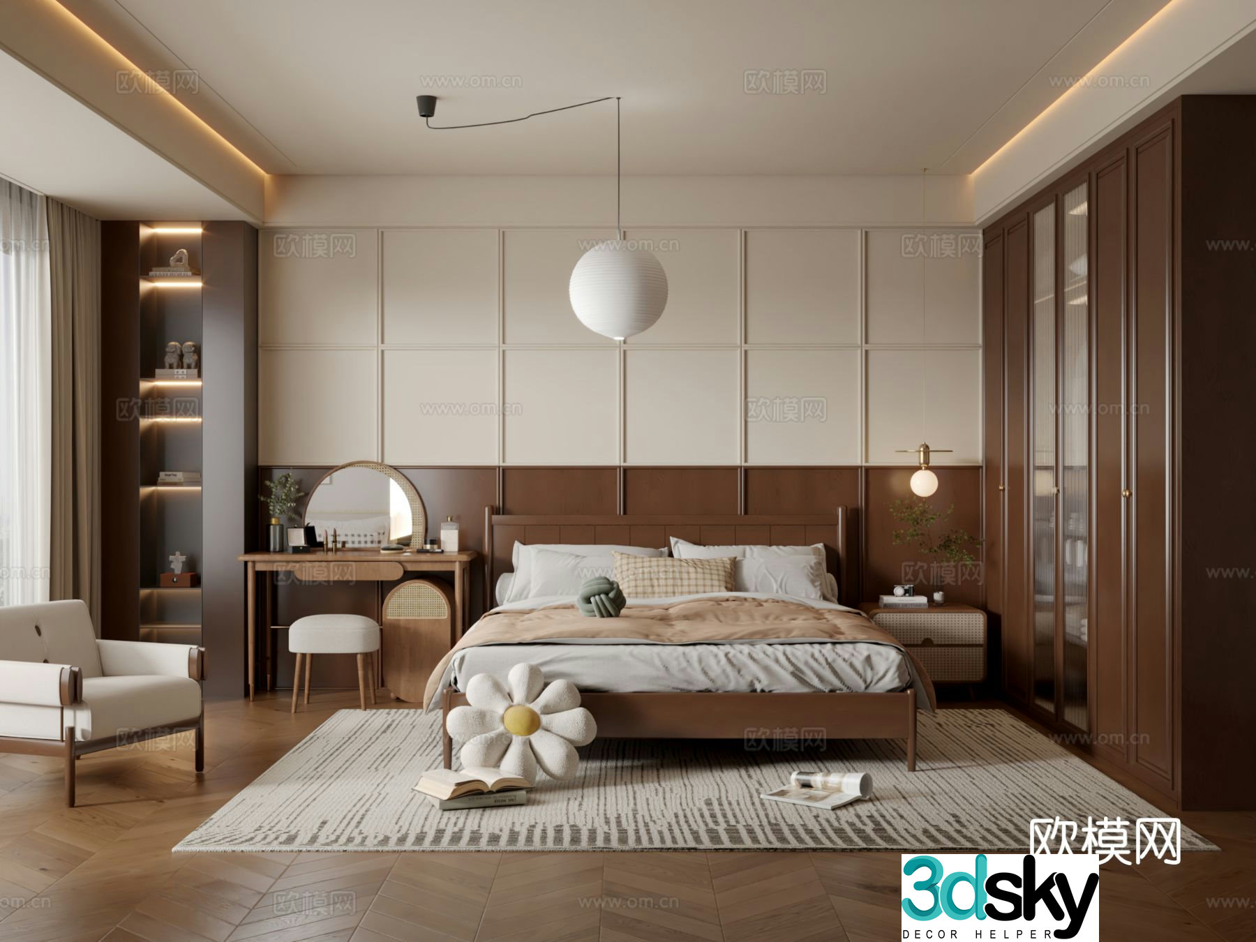 Medieval style bedroom master bedroom 3d model