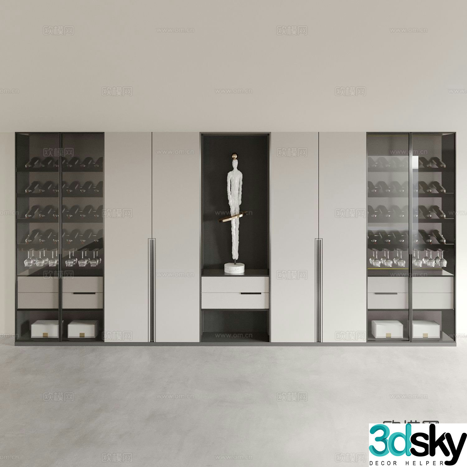 Modern wine cabinet 3d model