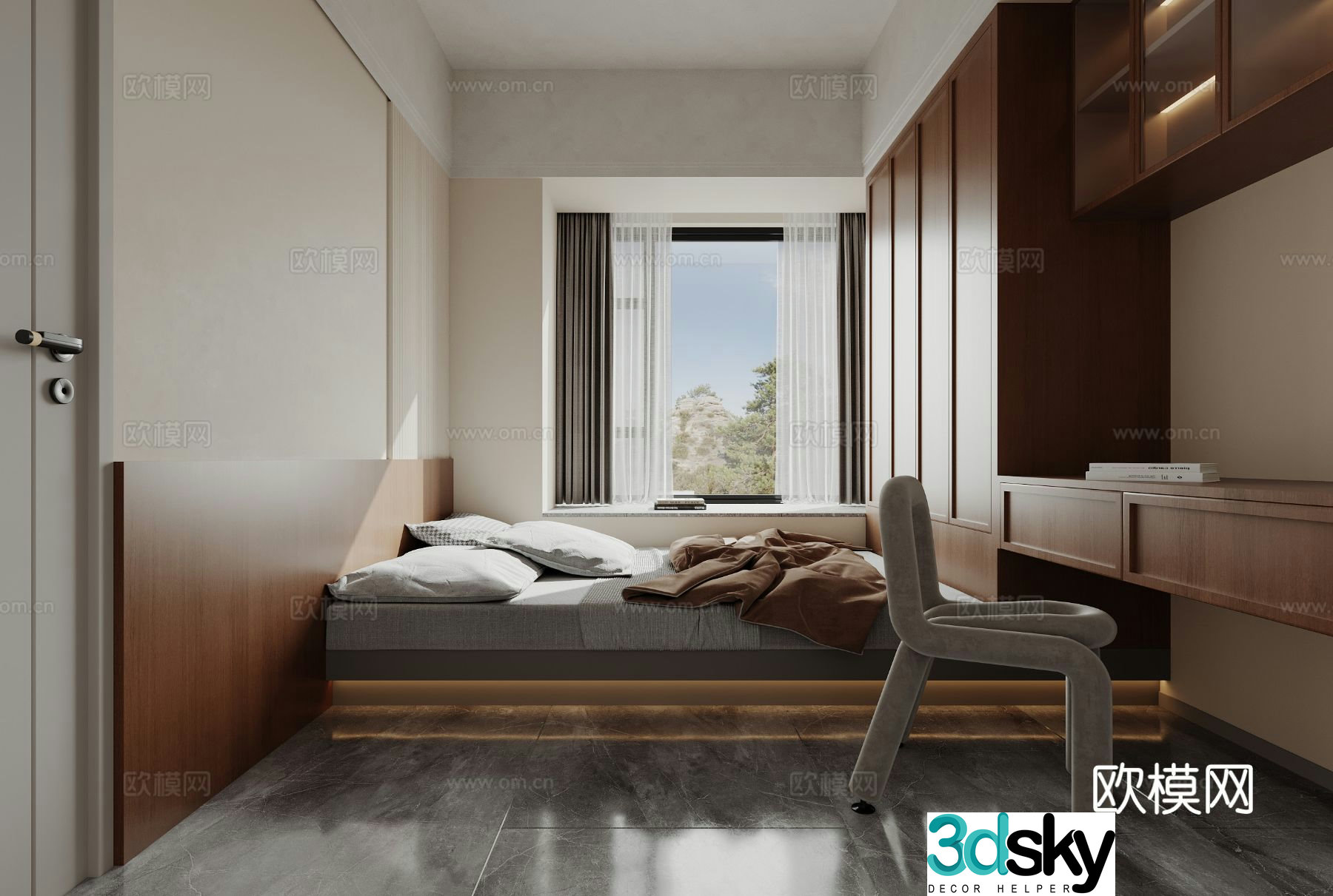 3d model of tatami bedroom and second bedroom