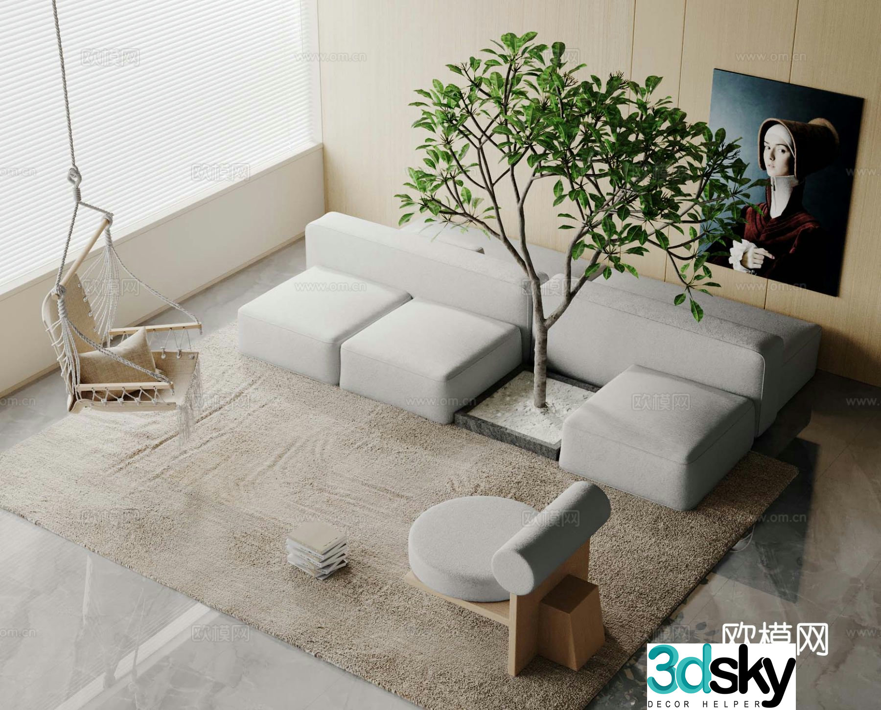 Modern sectional sofa 3d model