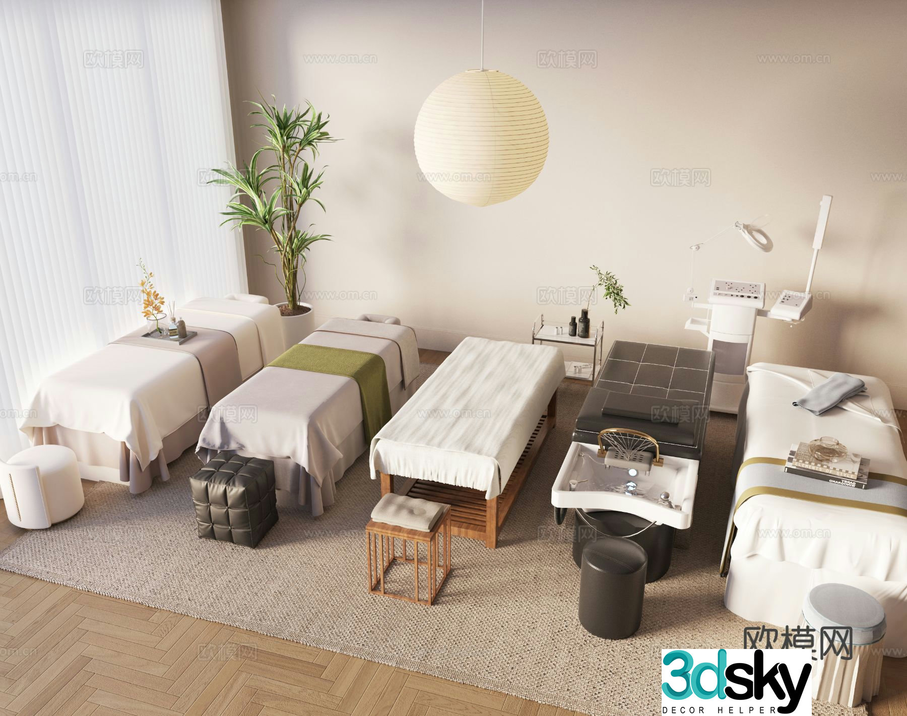 Massage bed beauty bed shampoo bed physiotherapy bed 3D model