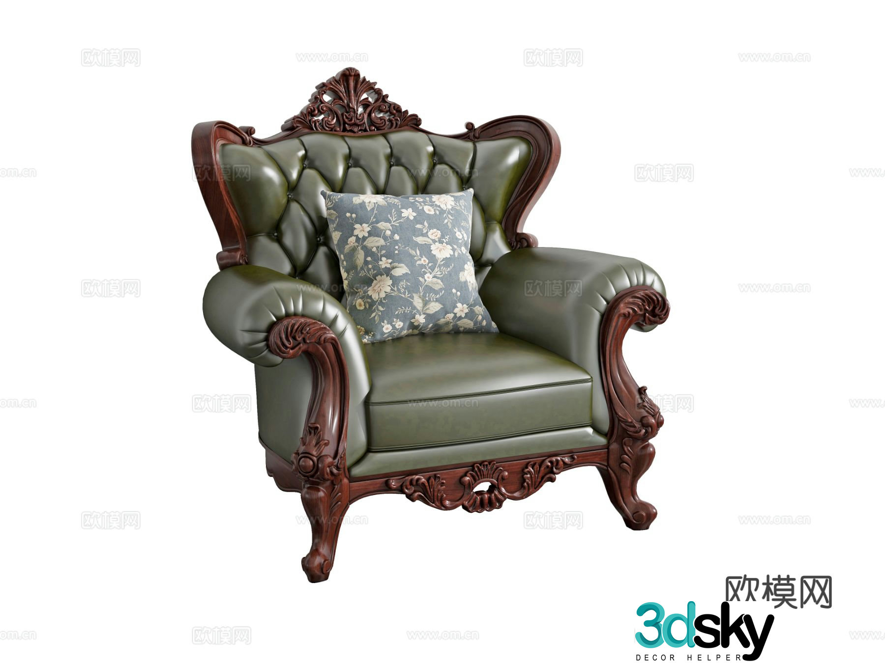 Single sofa leather sofa 3d model