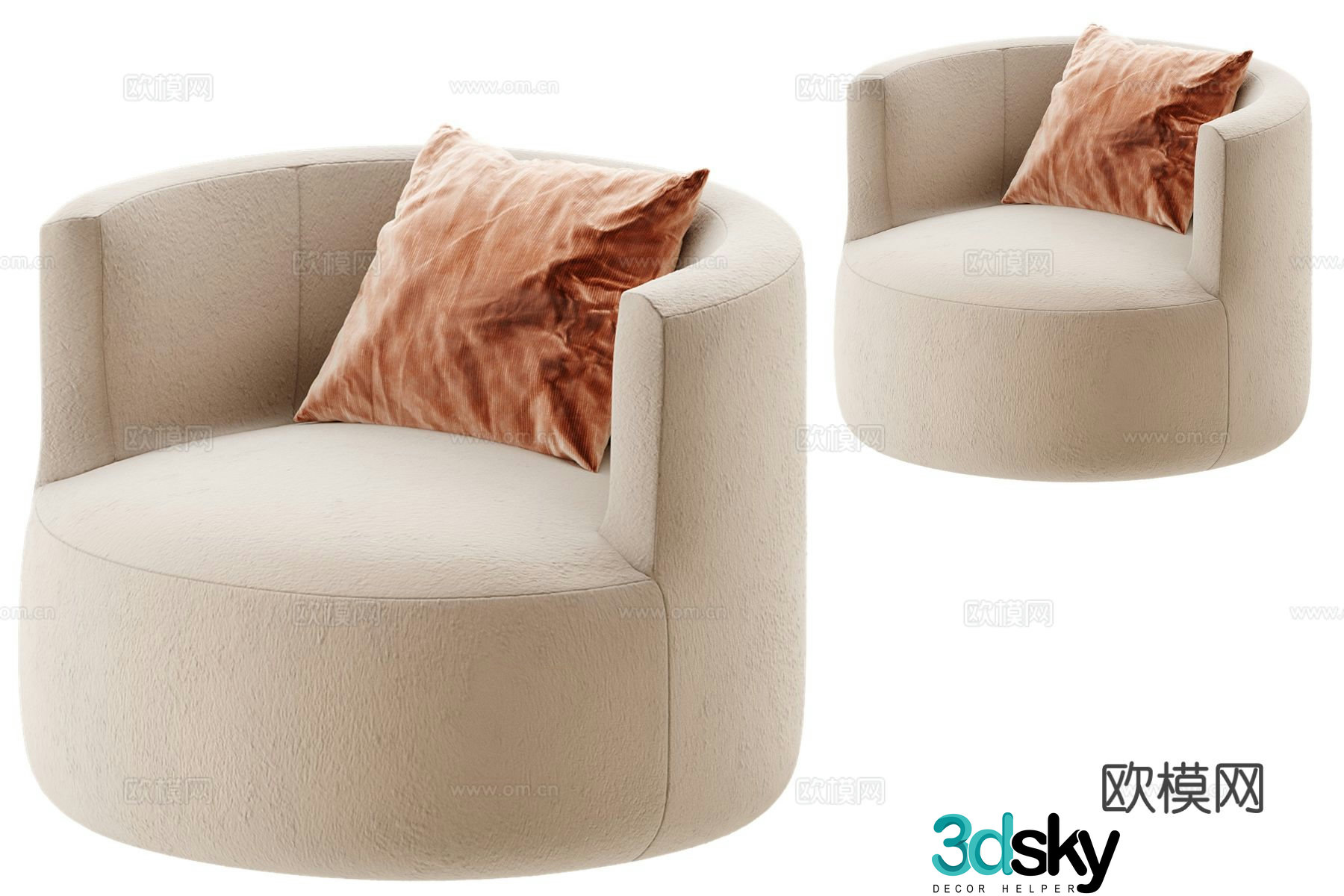 Single sofa armrest sofa 3d model