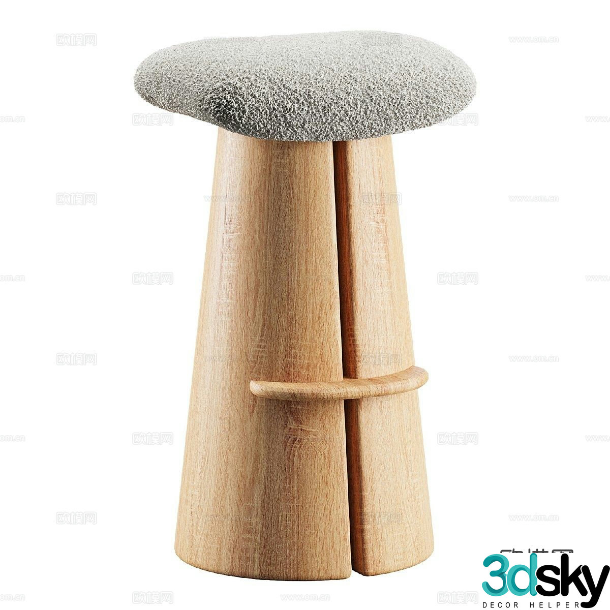 Modern bar stool bar stool high stool 3d model