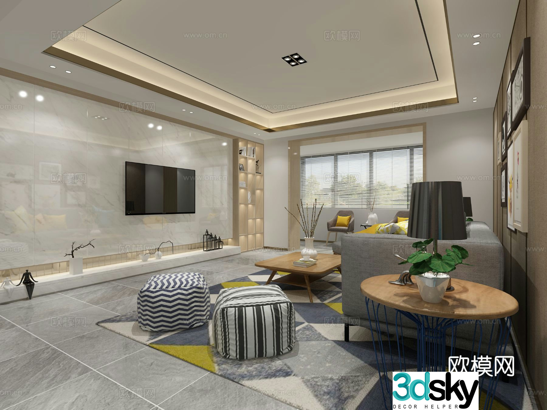 Modern living room 3d model