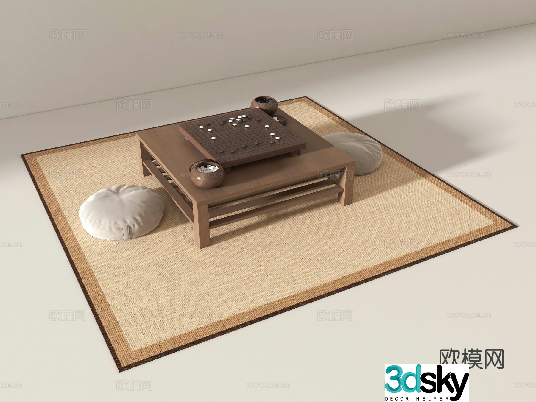 New Chinese style Go board 3d model